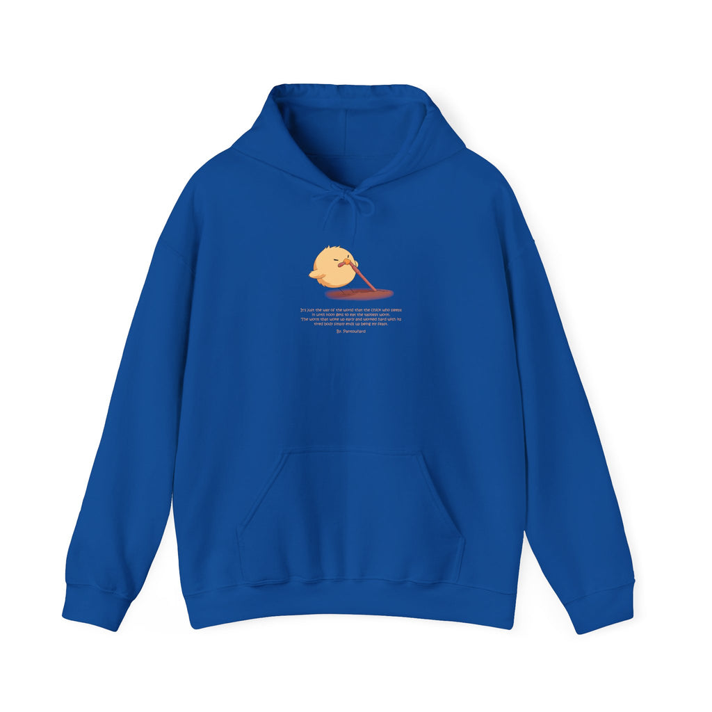 Kitsch Kawaii Chick & Worm Graphic Hoodie - The Quiet Victory (Aesthetic Streetwear Fleece)