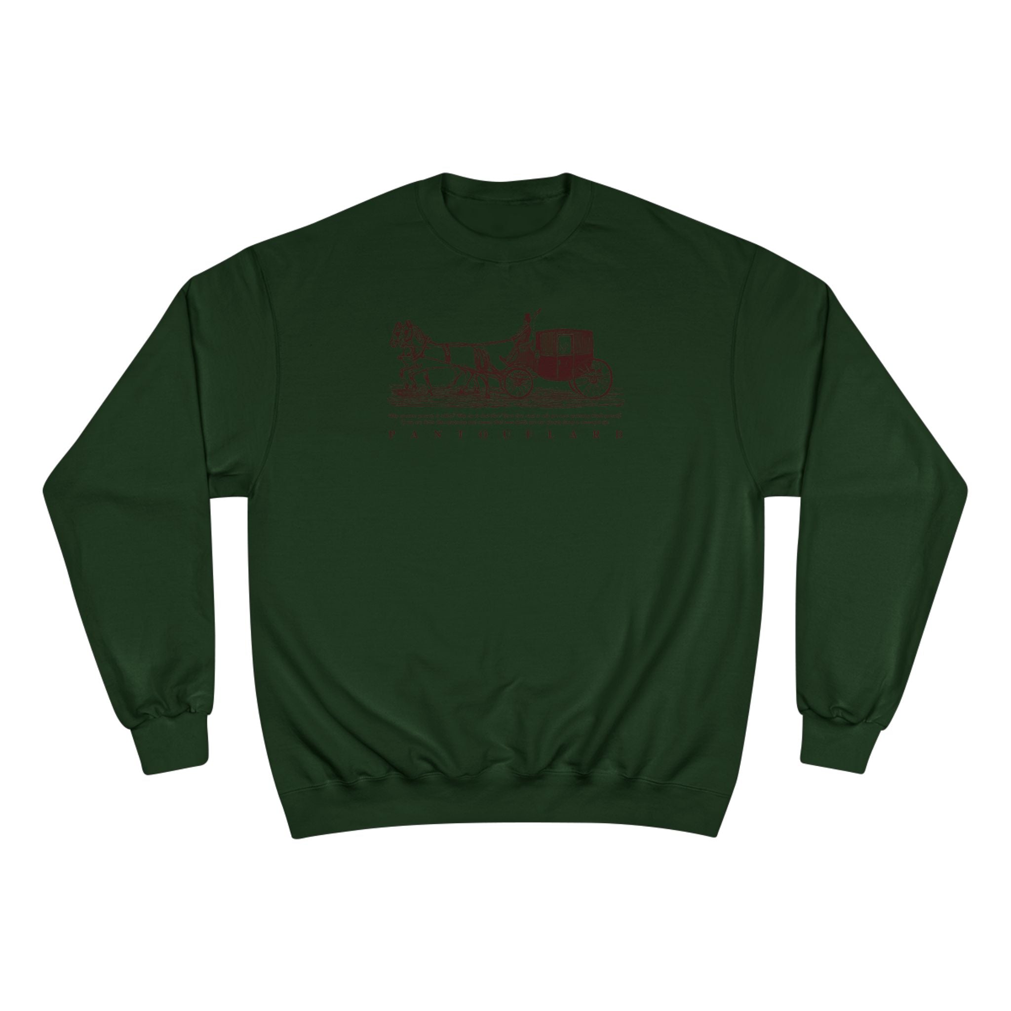 Old Money Equestrian Champion Crewneck - Royal Burgundy Carriage (Authentic Varsity Heritage)