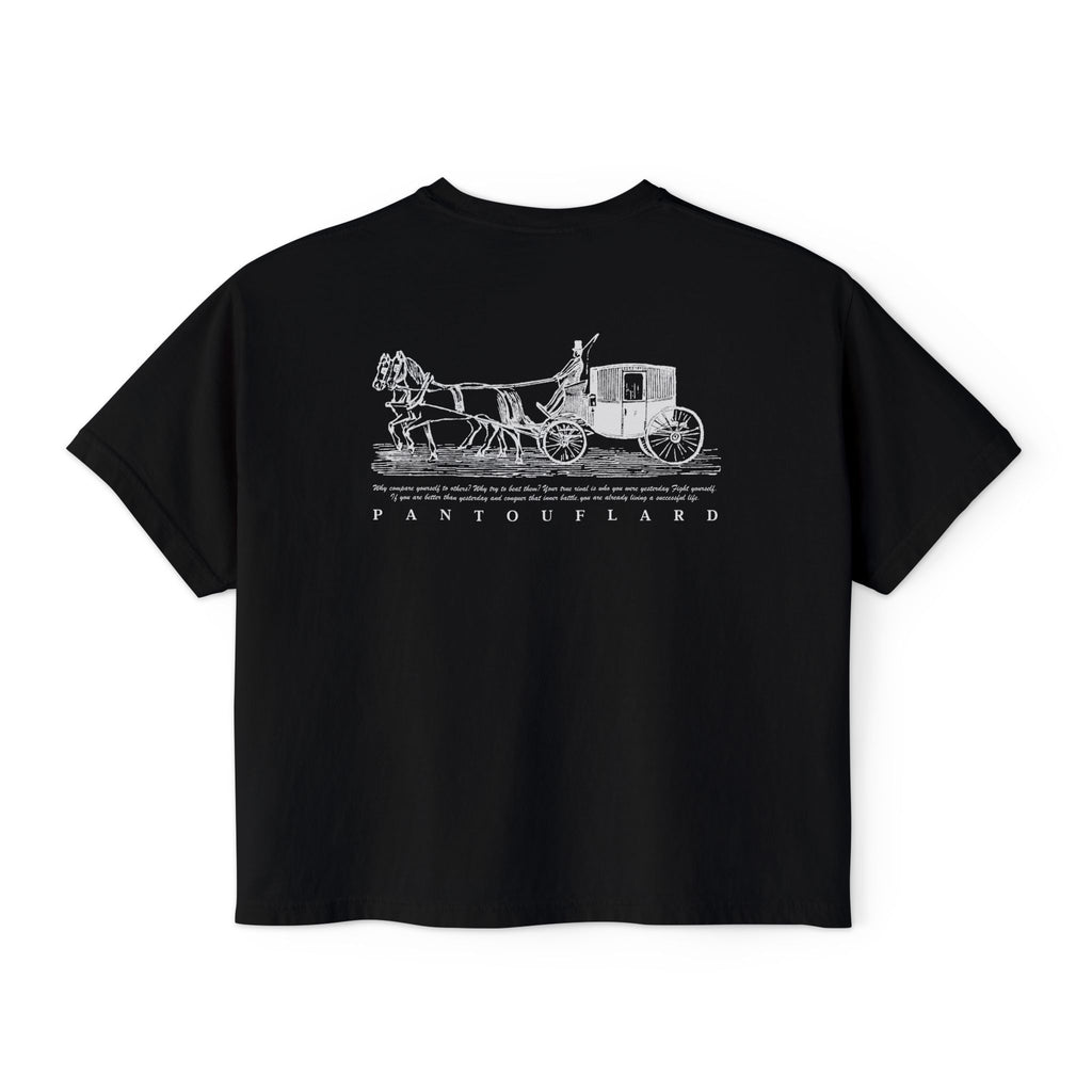 Old Money Equestrian Boxy Tee - The Timeless Carriage II (Comfort Colors 3023CL Back Print)