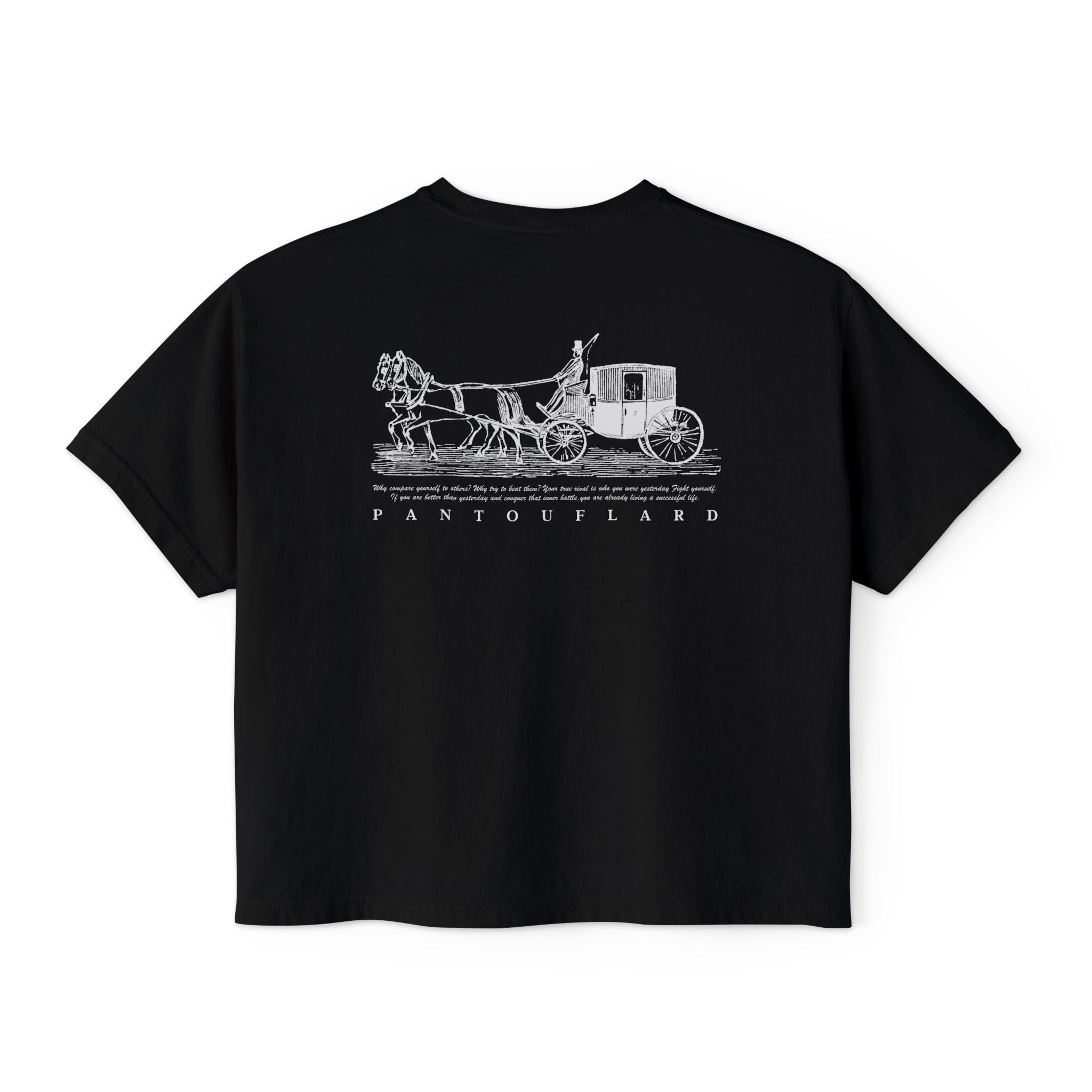 Old Money Equestrian Boxy Tee - The Timeless Carriage II (Comfort Colors 3023CL Back Print)