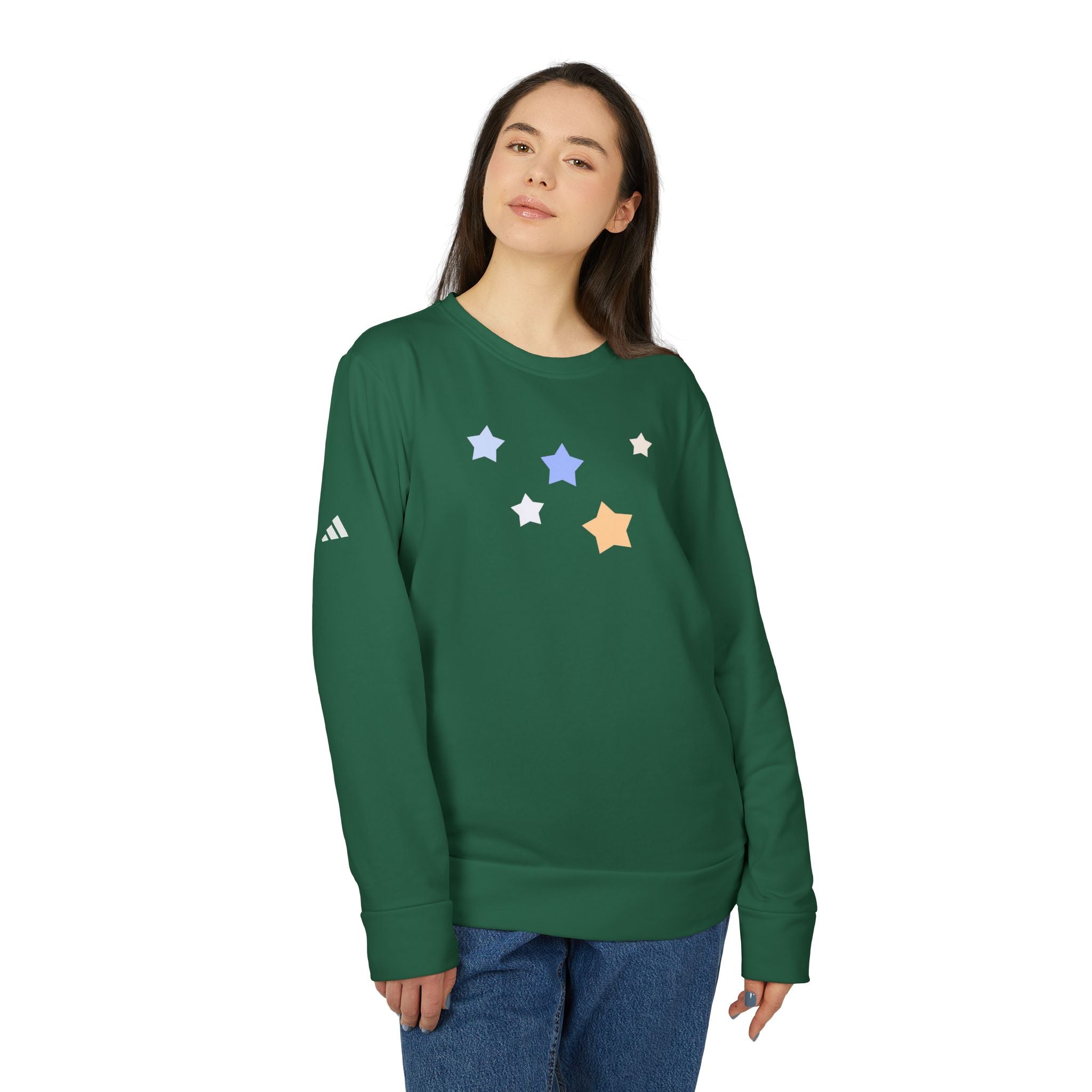 Unisex Royal Blue Kitschy Cassiopeia Constellation BCI Cotton Adidas Sweatshirt