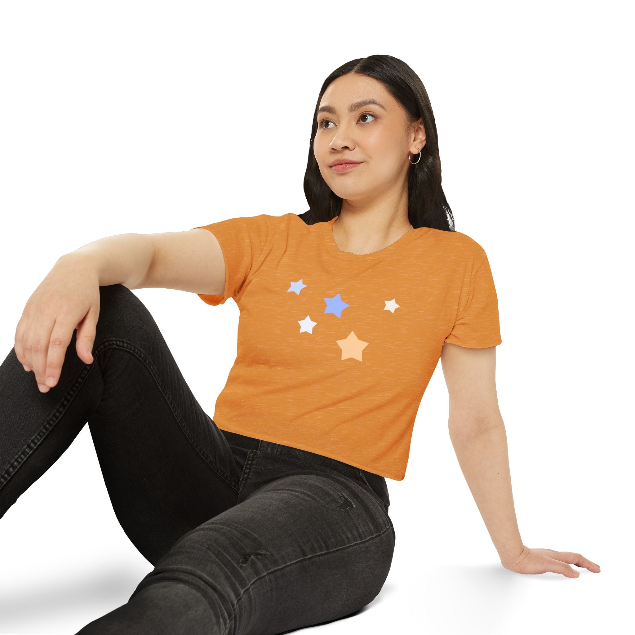Women's Cassiopeia Constellation Graphic Crop Top - W-Shape Lightweight Festival Shirt