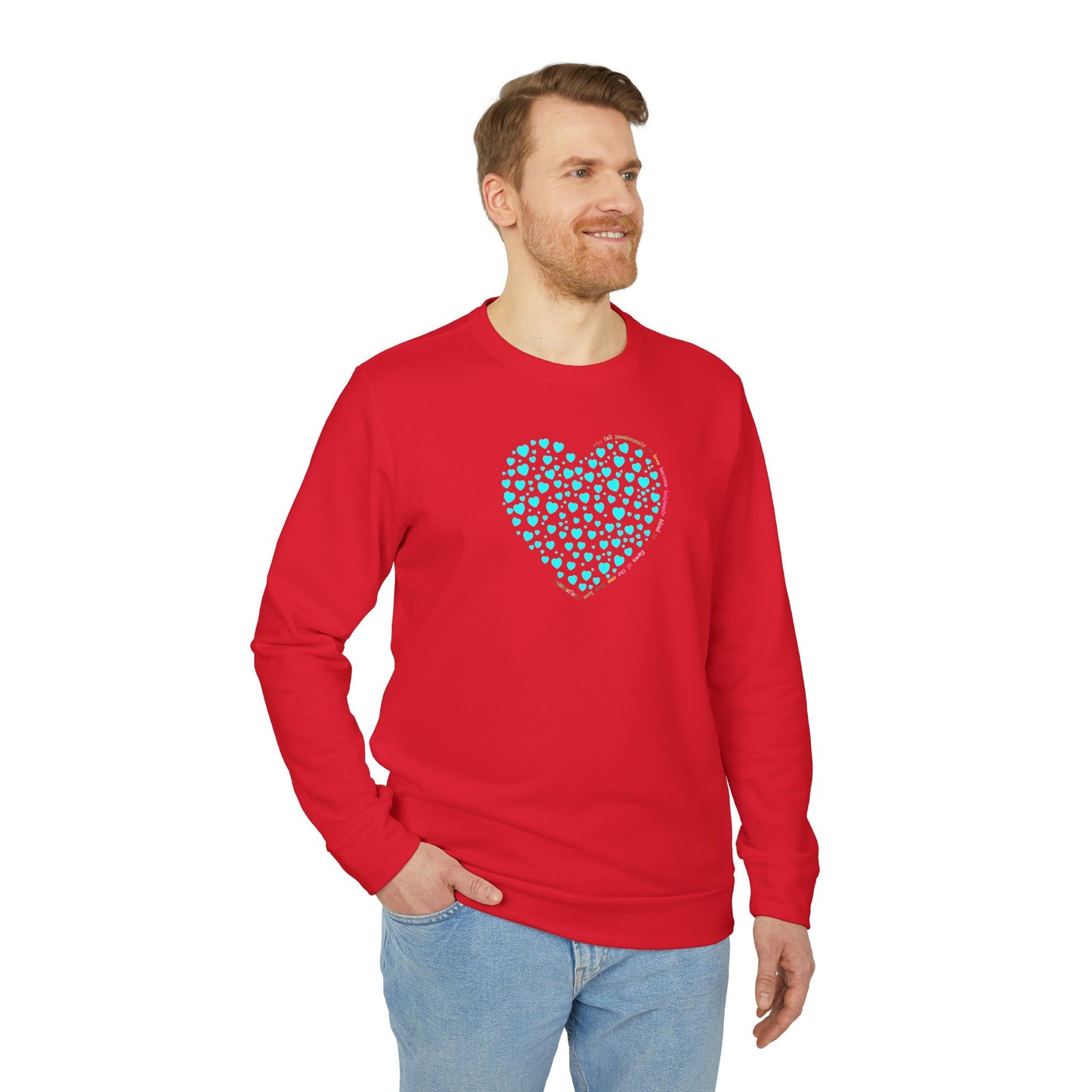 Adidas Unisex  Crewneck Sweatshirt with Mint Heart Design