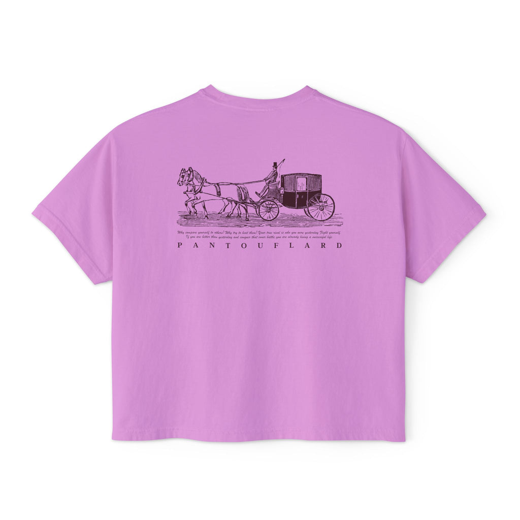 Old Money Equestrian Boxy Tee - The Timeless Carriage I (Comfort Colors 3023CL Back Print)