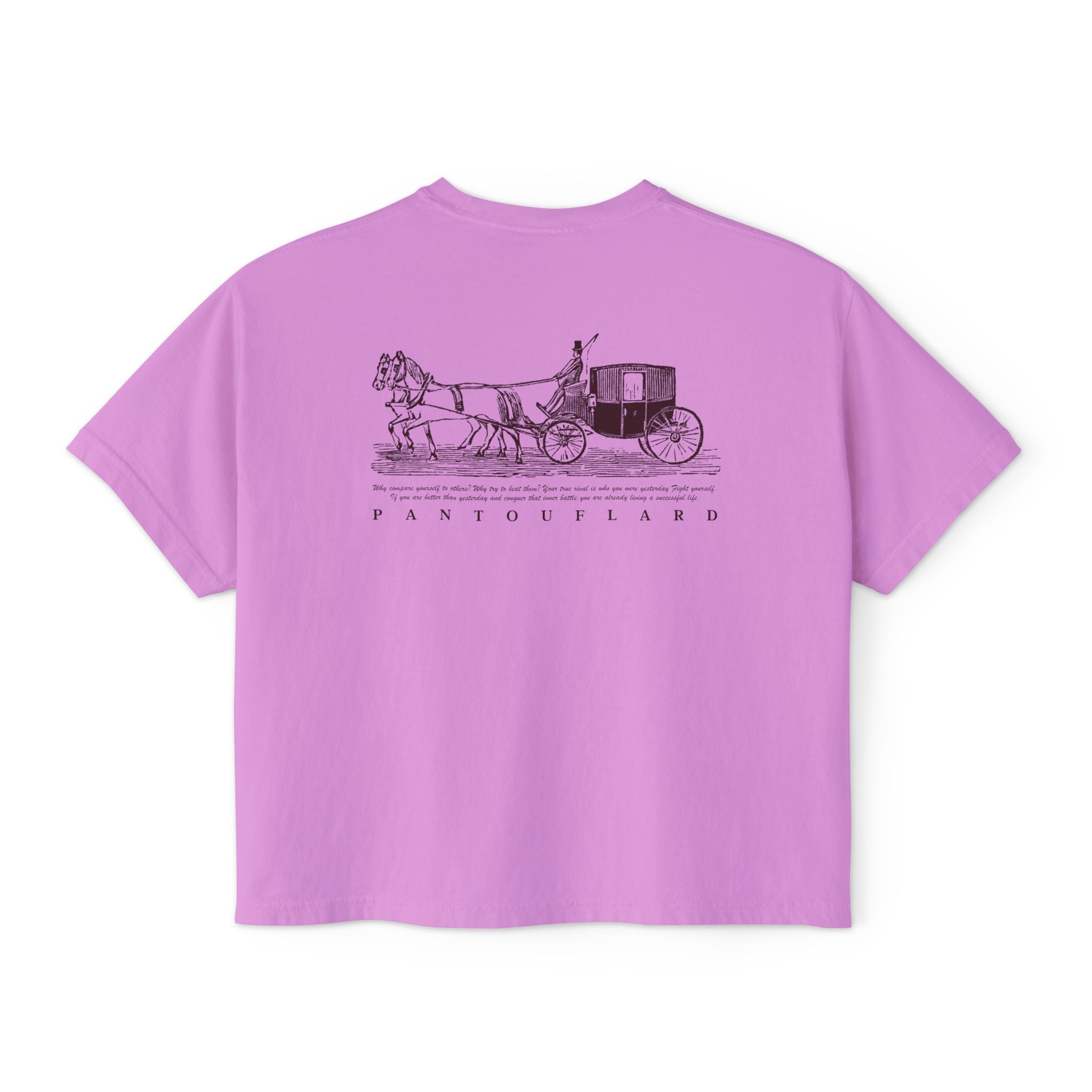 Old Money Equestrian Boxy Tee - The Timeless Carriage I (Comfort Colors 3023CL Back Print)