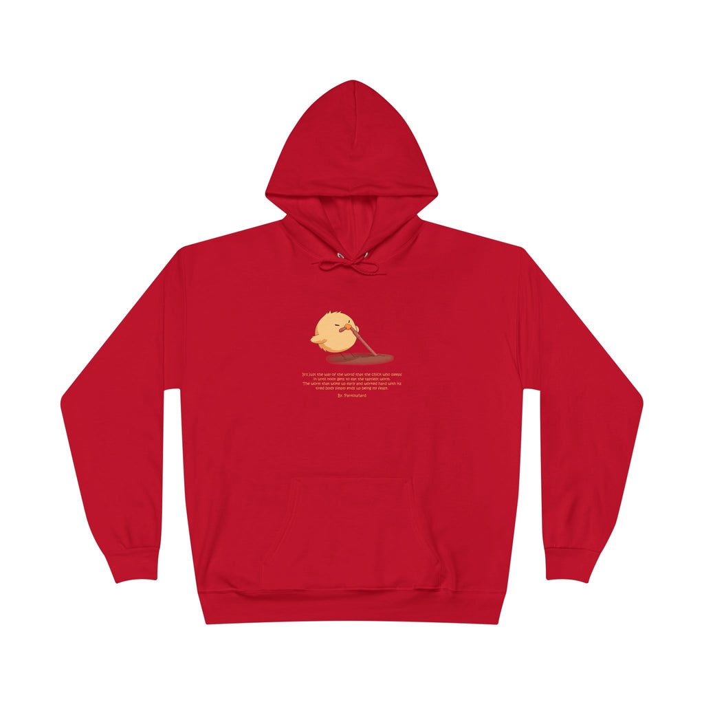 Unisex Light Blue Pantouflard Chick Cotton Blend Pullover Hoodie