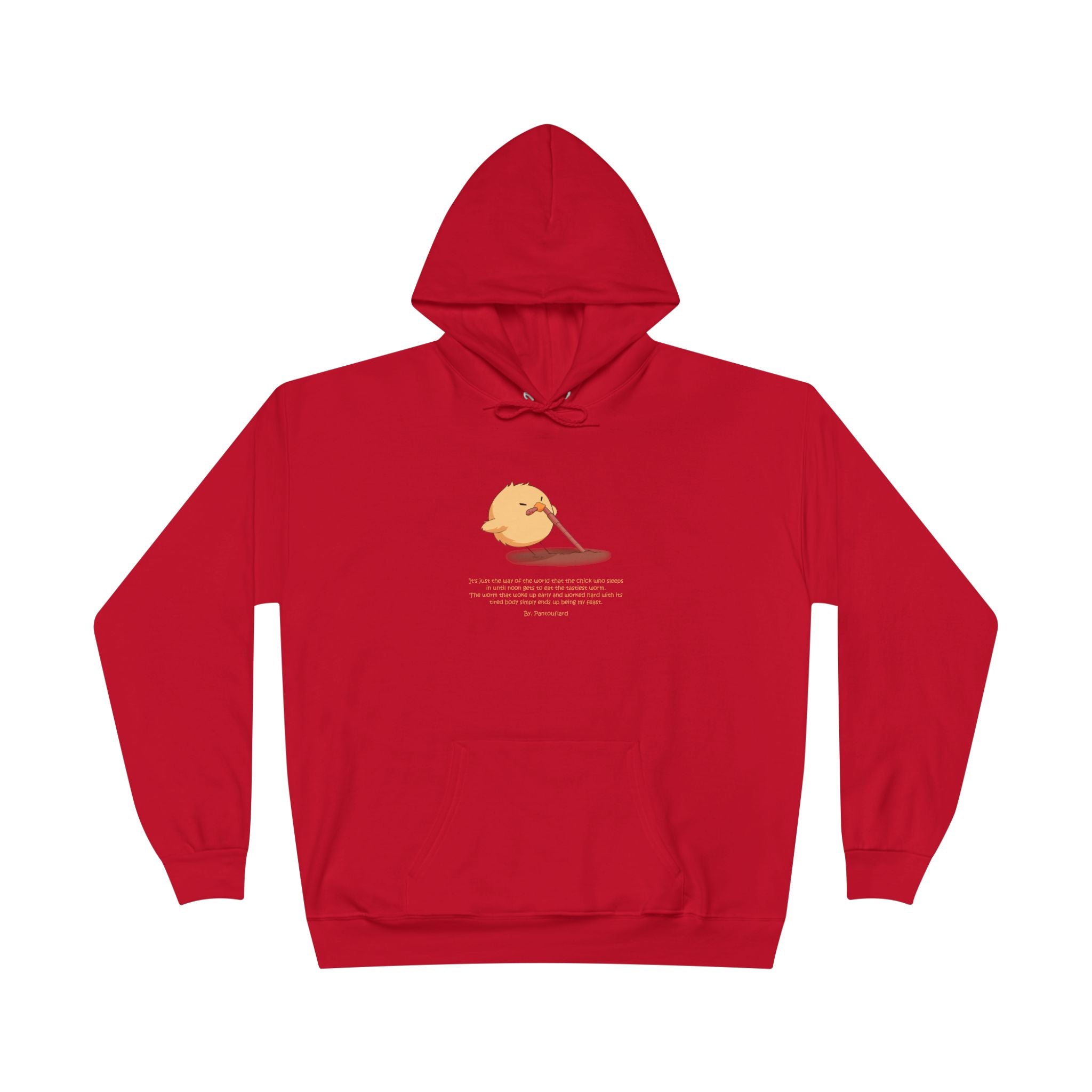 Unisex Light Blue Pantouflard Chick Cotton Blend Pullover Hoodie