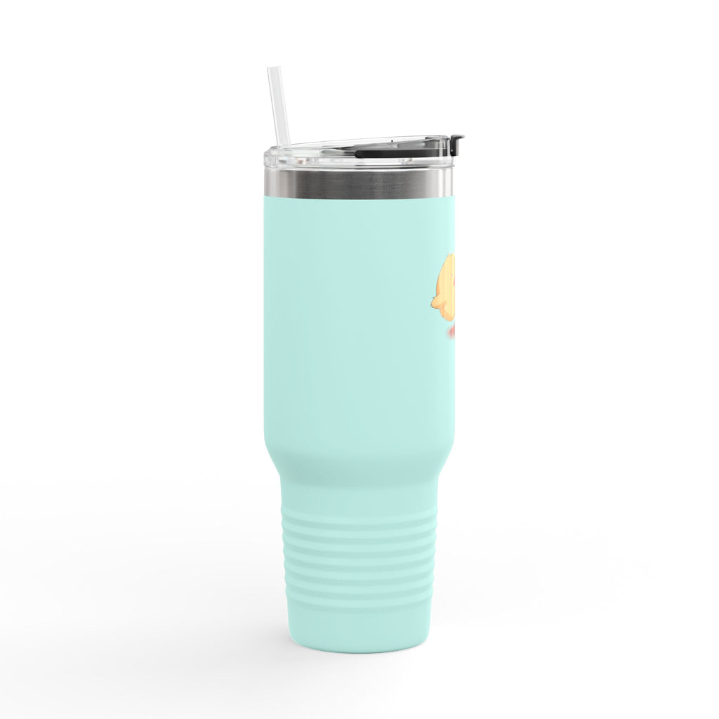 Black Cute Chick Pulling Worm 40oz Stainless Steel Insulated Travel Mug