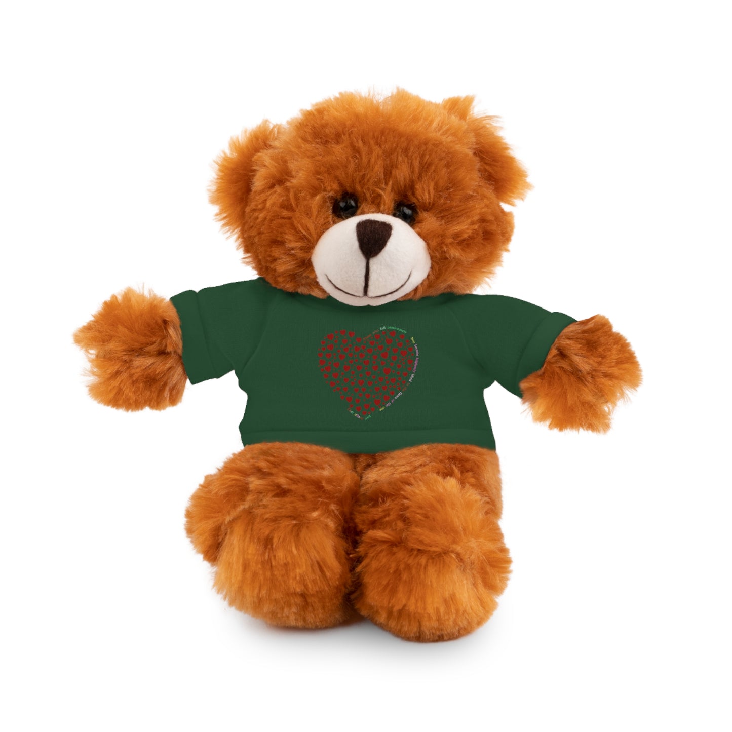 Personalized Stuffed Animal with Red Heart T-Shirt
