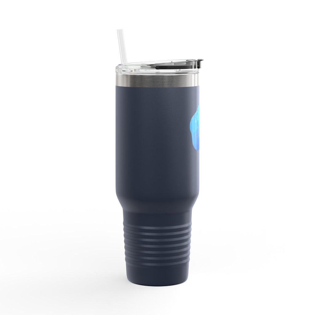 Navy Blue Cute Swimming Stingray 40oz Stainless Steel Insulated Travel Mug