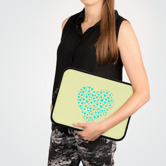 Mint Heart Laptop Sleeve