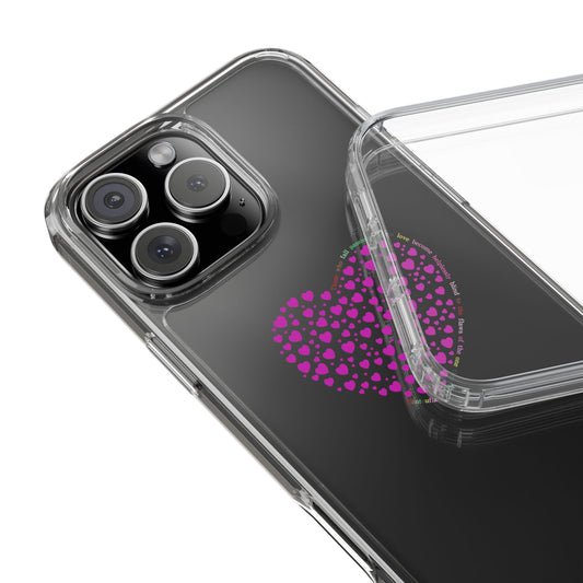 Pink Heart Clear iPhone Case