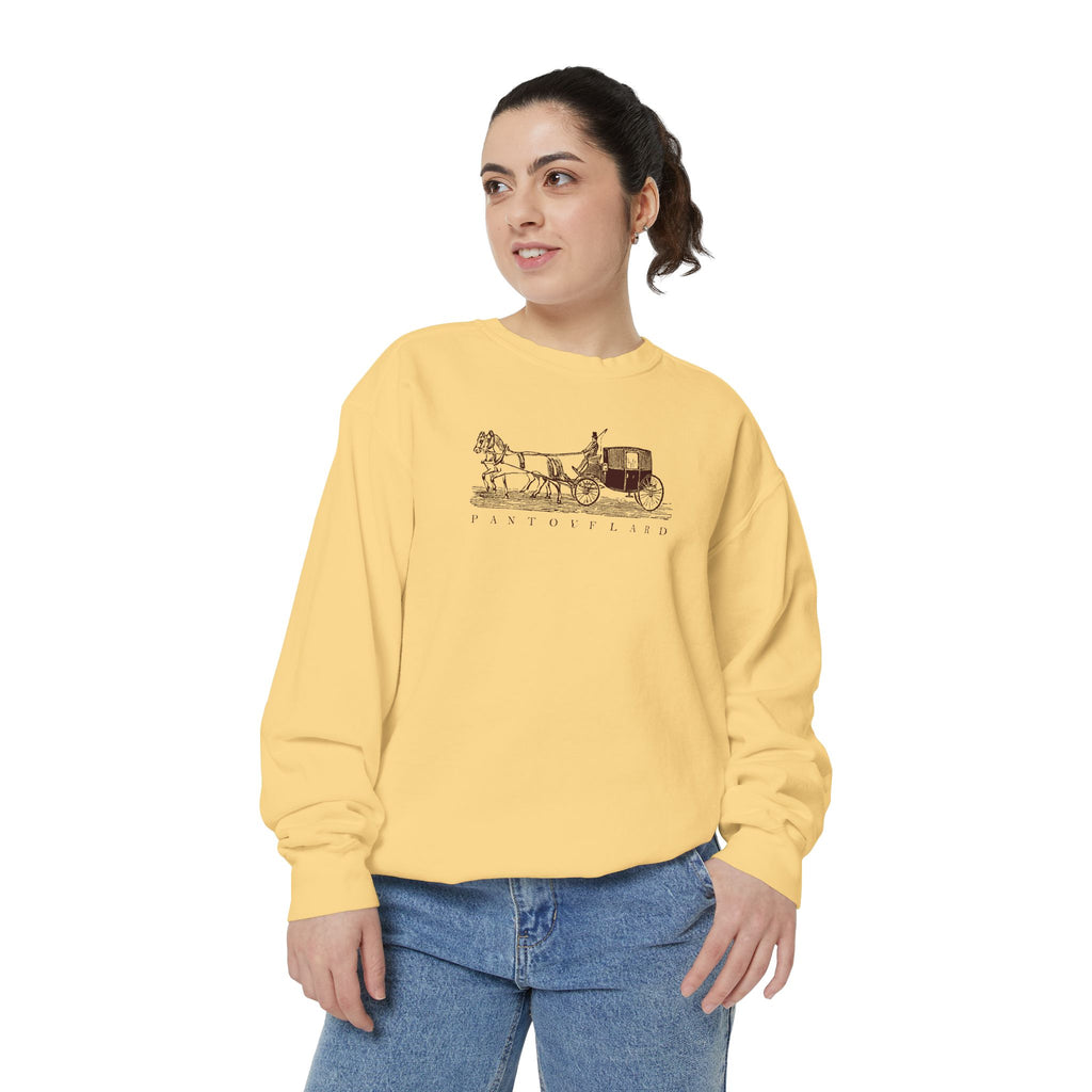 Unisex White Pantouflard Carriage Cotton Blend Sweatshirt