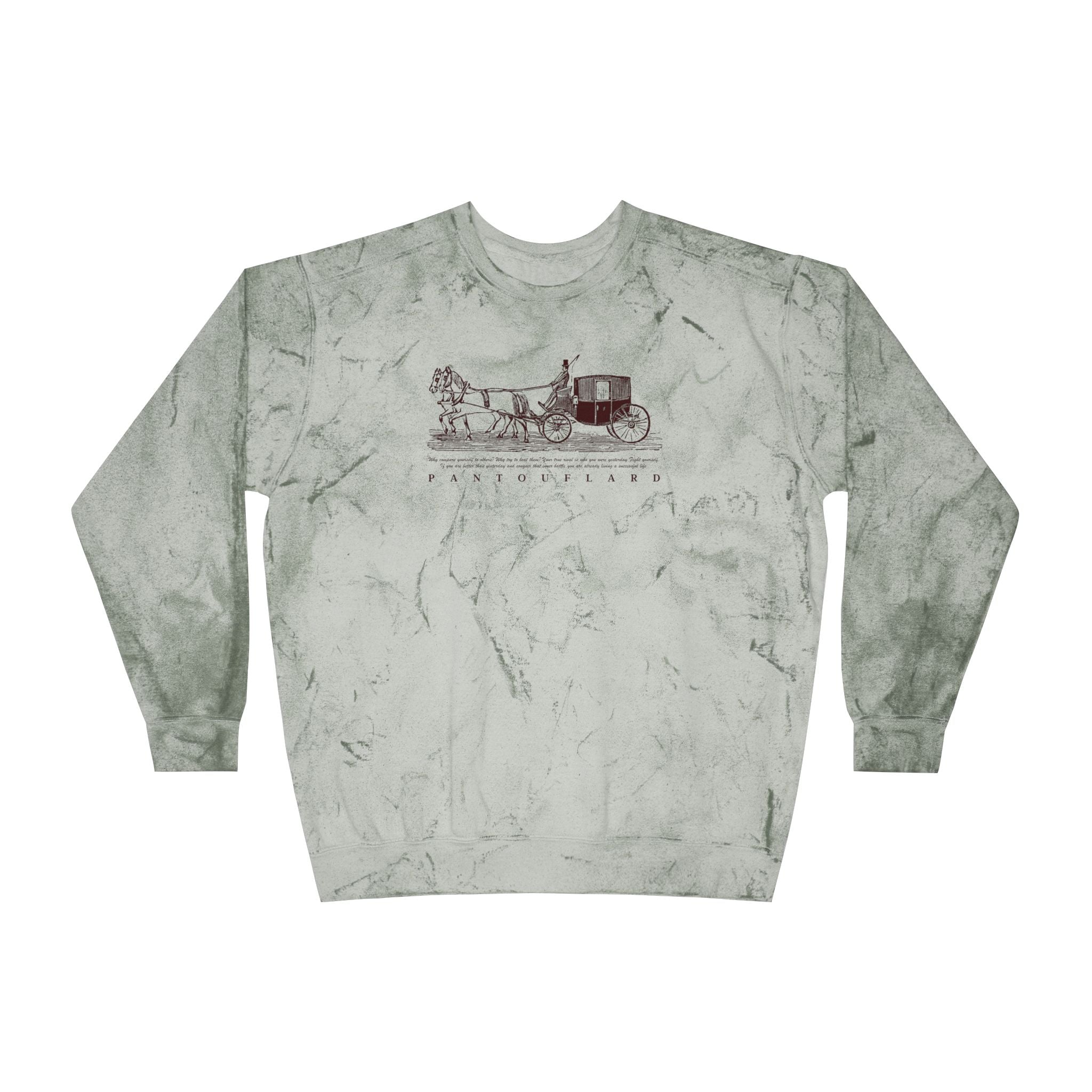 Old Money Equestrian Mineral Wash Crewneck - The Timeless Carriage II (Comfort Colors Color Blast)