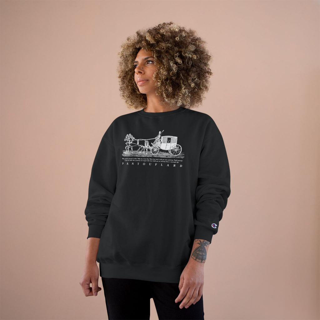 Old Money Equestrian Champion Crewneck - Royal White Carriage (Authentic Varsity Streetwear)