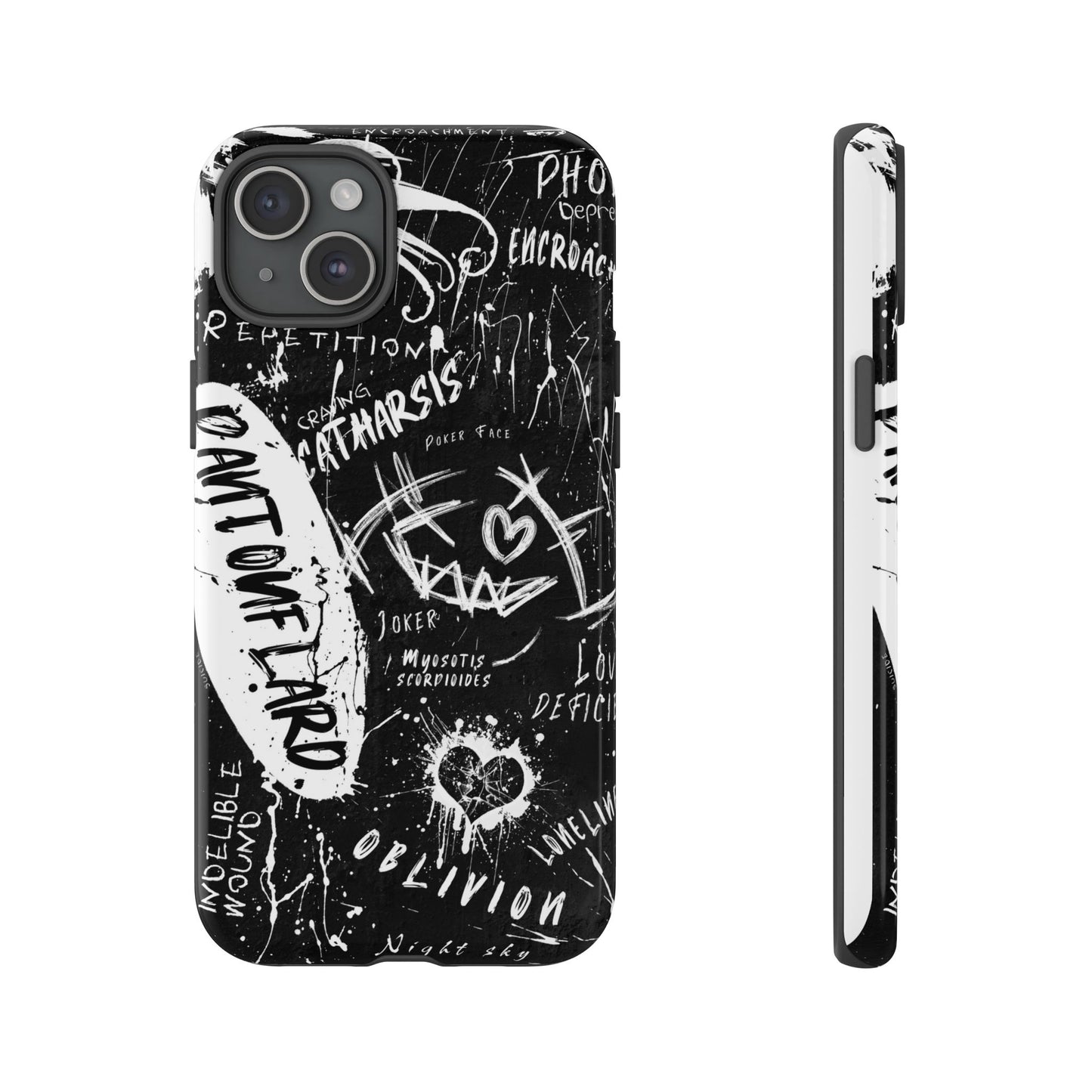 Fundas resistentes: funda atrevida para iPhone, Galaxy, Google Pixel, diseño de grafiti negro, estética urbana, regalo para amantes del arte, accesorios de teléfono modernos, estilo callejero