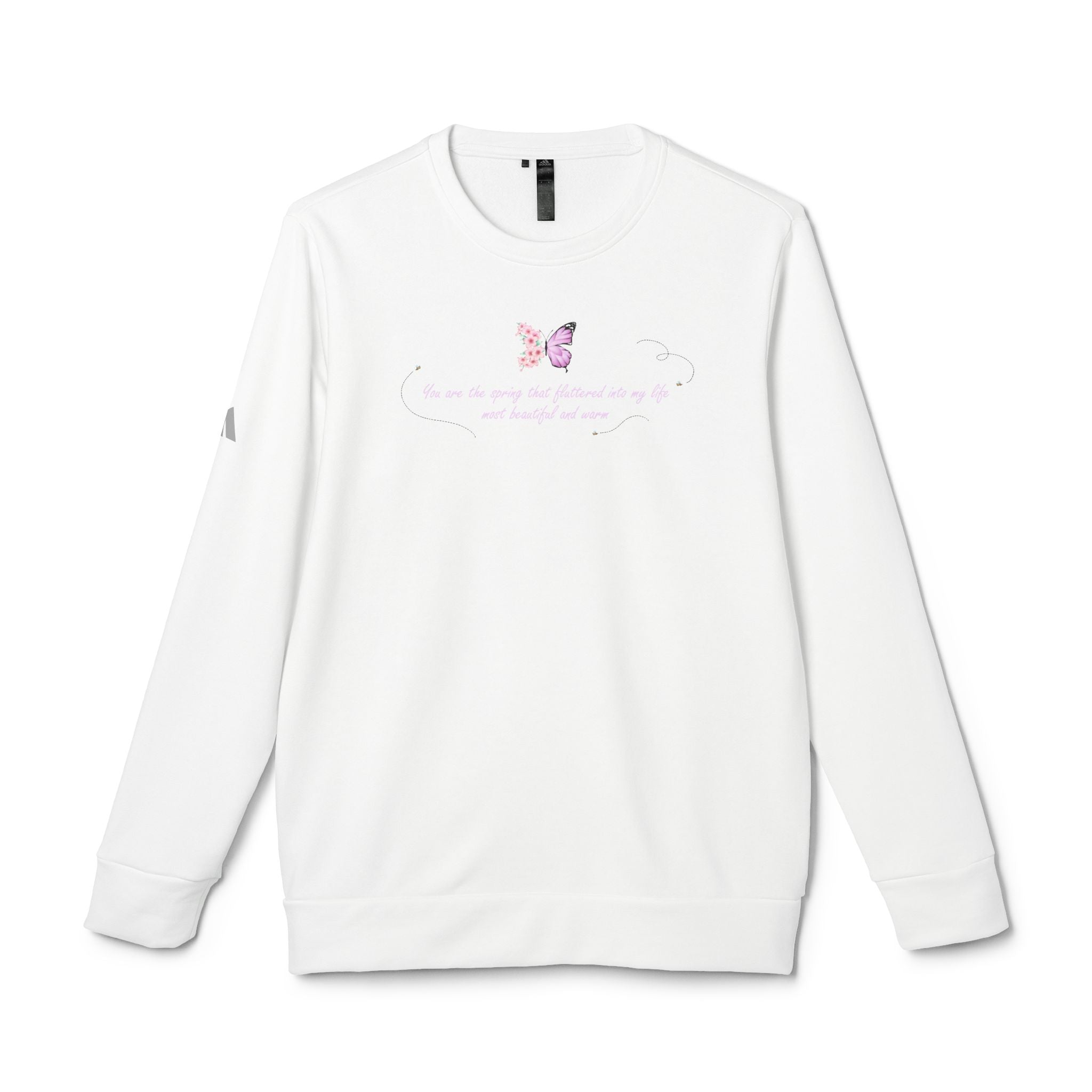 Unisex Navy Blue Floral Butterfly Spring Quote BCI Cotton Adidas Sweatshirt