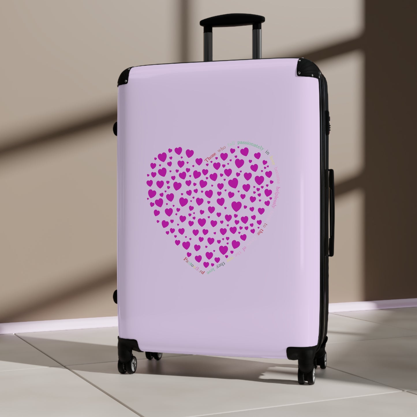 Travel carrier, Travel Suitcases Pink Heart Design