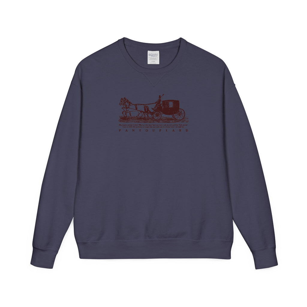 Old Money Equestrian Heritage Crewneck - The Nostalgic Journey I (Dark Academia Garment-Dyed Sweatshirt)