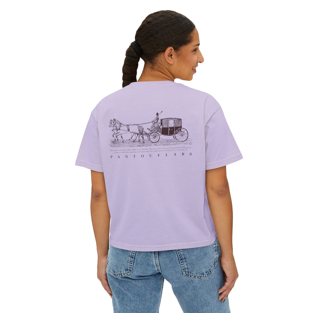 Old Money Equestrian Boxy Tee - The Timeless Carriage I (Comfort Colors 3023CL Back Print)