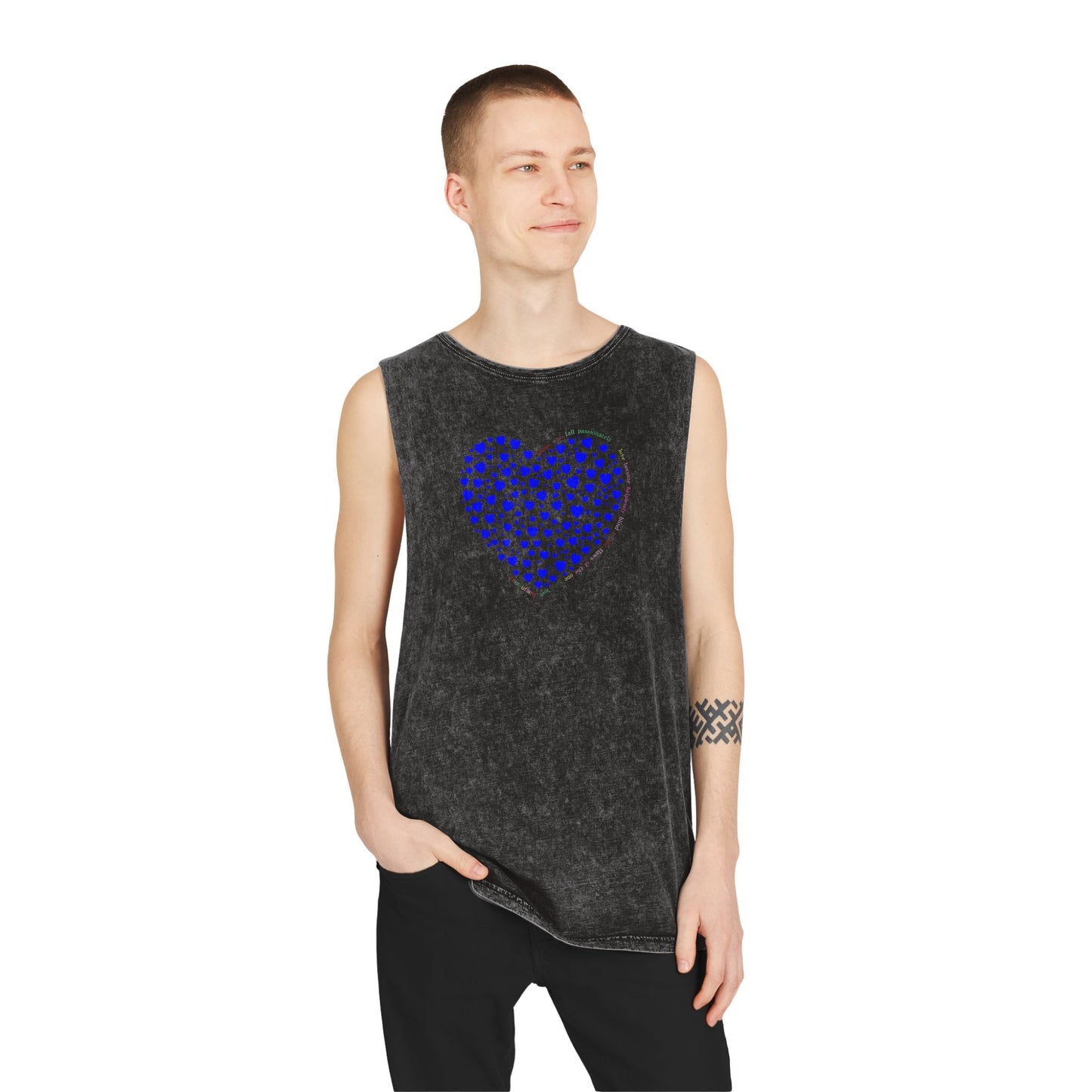 Unisex Casual Tank Top (Blue Heart)