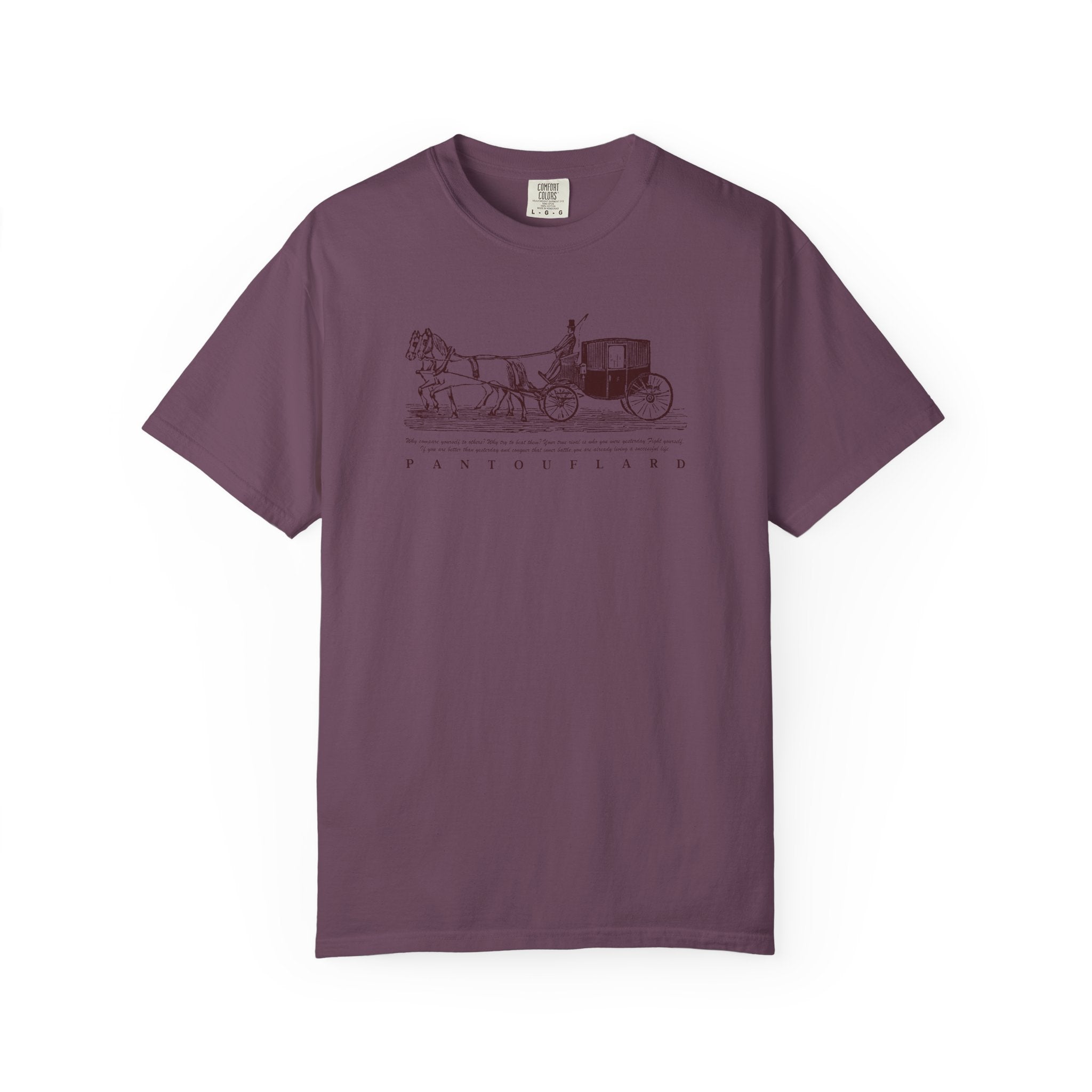 Unisex Burnt Orange Vintage Horse Carriage 100% Cotton T-shirt