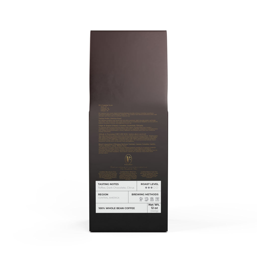 Pantouflard Rock Creek Medium Roast Coffee – Whole Bean – 100% Arabica Specialty Blend (Brazil, Colombia, Guatemala, Ethiopia) – Notes of Toffee, Dark Chocolate & Citrus – 12oz(340g)