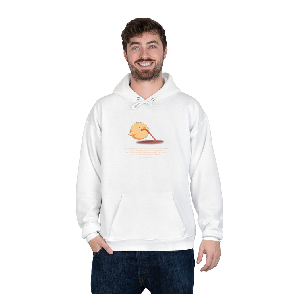 Unisex Light Blue Pantouflard Chick Cotton Blend Pullover Hoodie