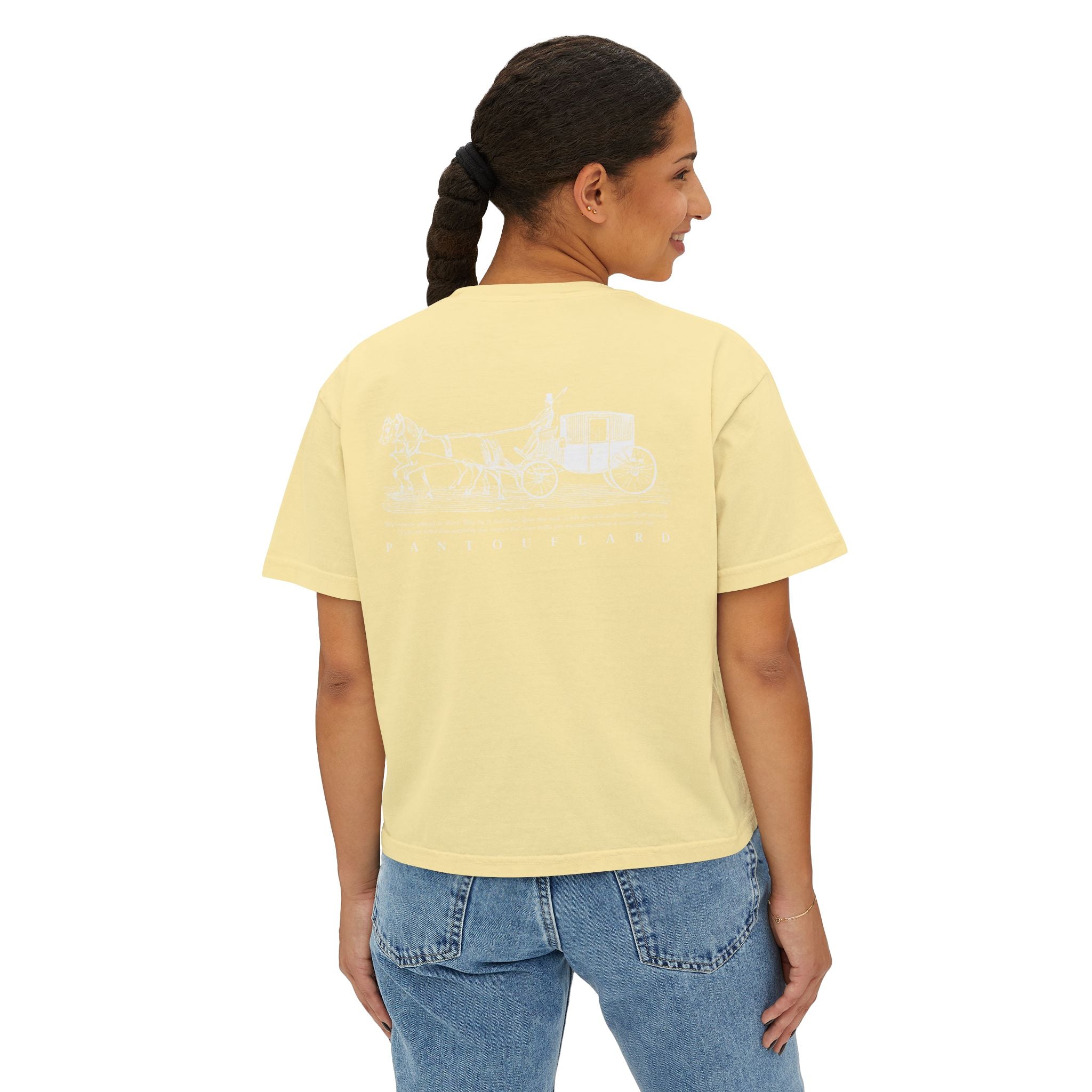 Old Money Equestrian Boxy Tee - The Timeless Carriage II (Comfort Colors 3023CL Back Print)