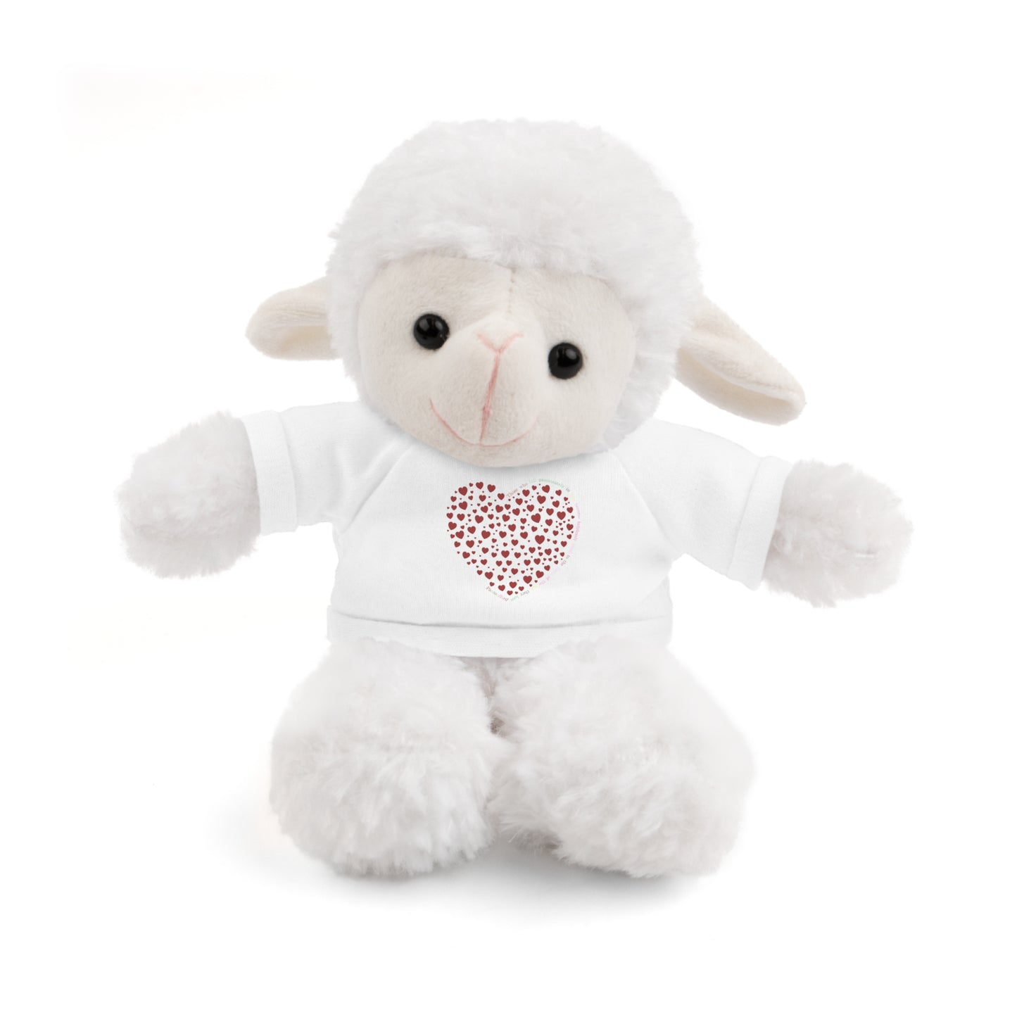 Personalized Stuffed Animal with Red Heart T-Shirt
