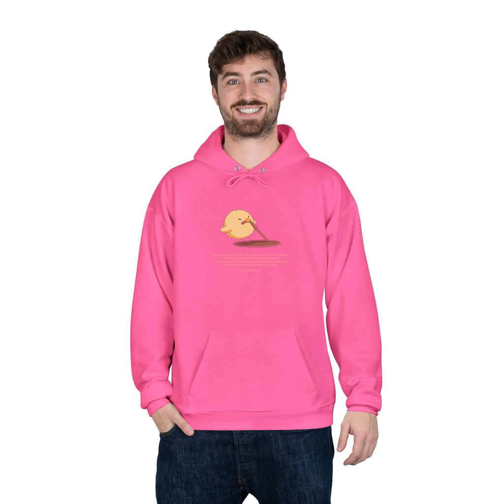 Unisex Light Blue Pantouflard Chick Cotton Blend Pullover Hoodie