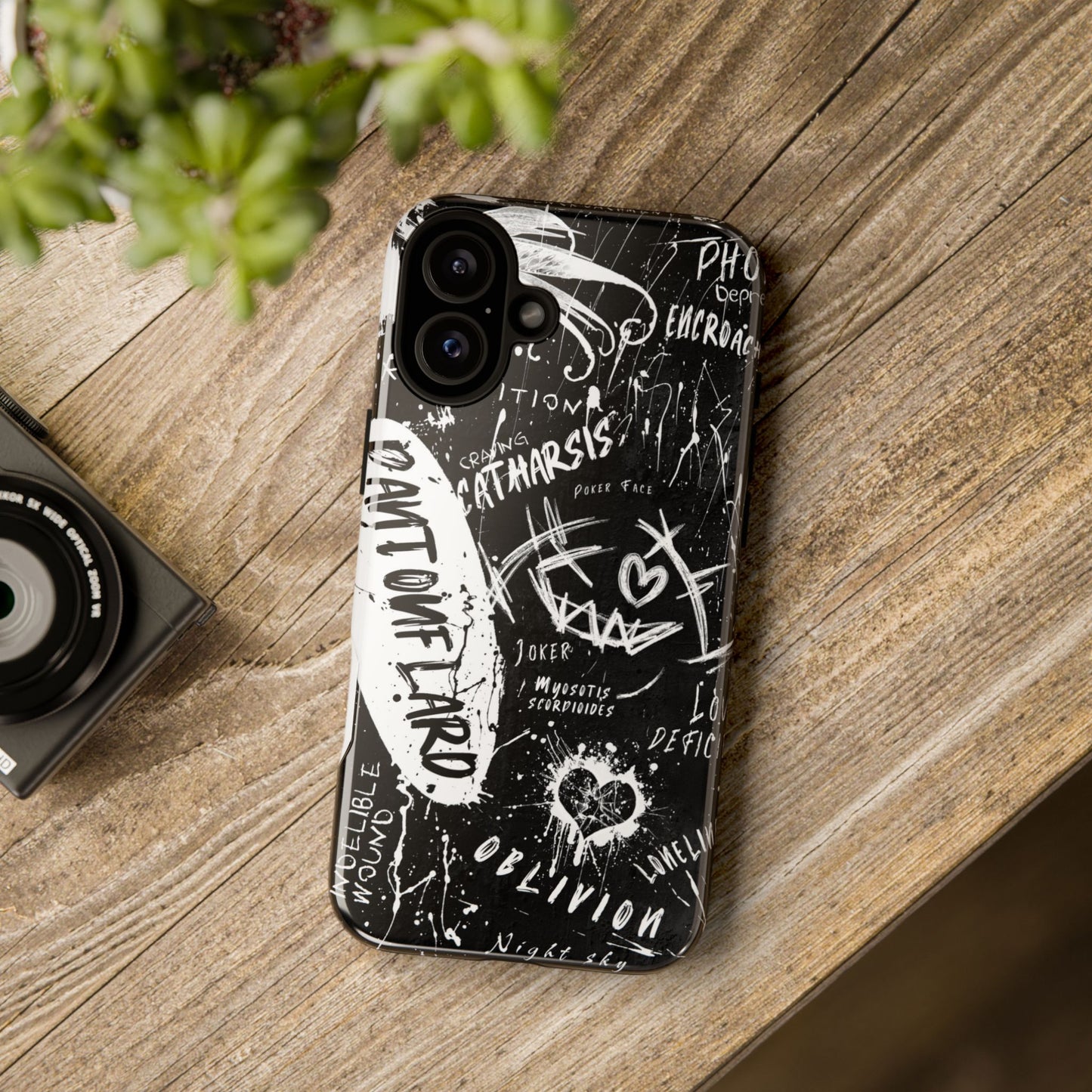 Fundas resistentes: funda atrevida para iPhone, Galaxy, Google Pixel, diseño de grafiti negro, estética urbana, regalo para amantes del arte, accesorios de teléfono modernos, estilo callejero