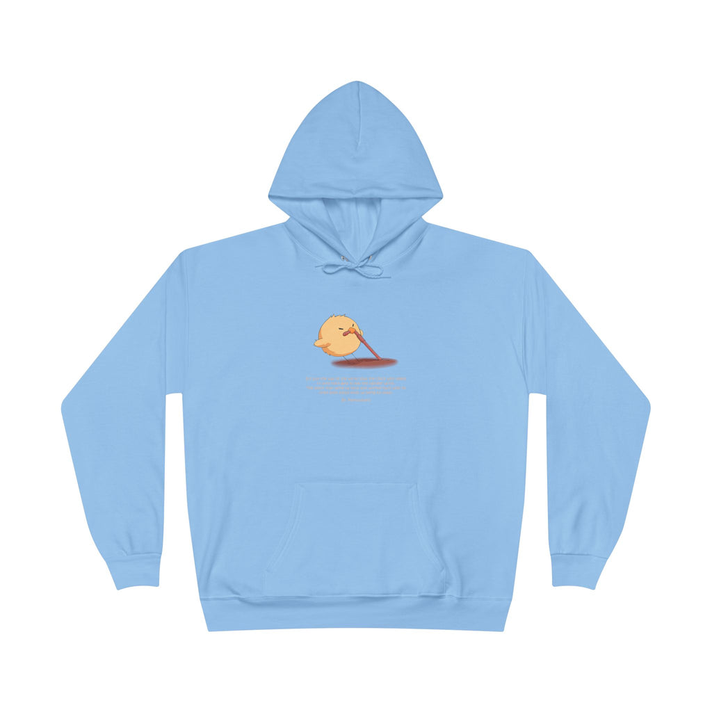 Unisex Light Blue Pantouflard Chick Cotton Blend Pullover Hoodie