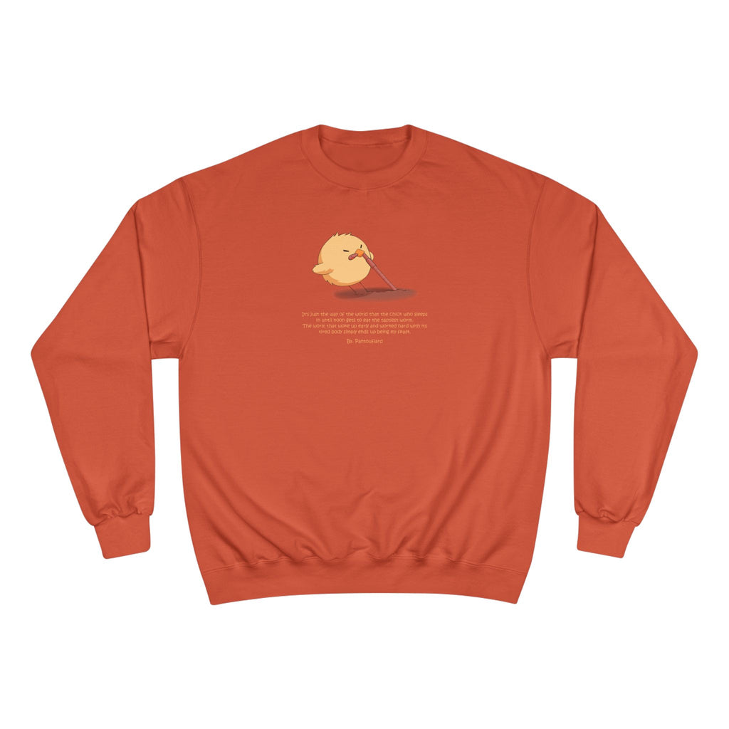 Early Bird Parody Champion Sweatshirt | Sarcastic "Late Sleeper" Quote Crewneck | The Early Worm Gets Eaten Graphic | Oversized Fit (S-3XL)