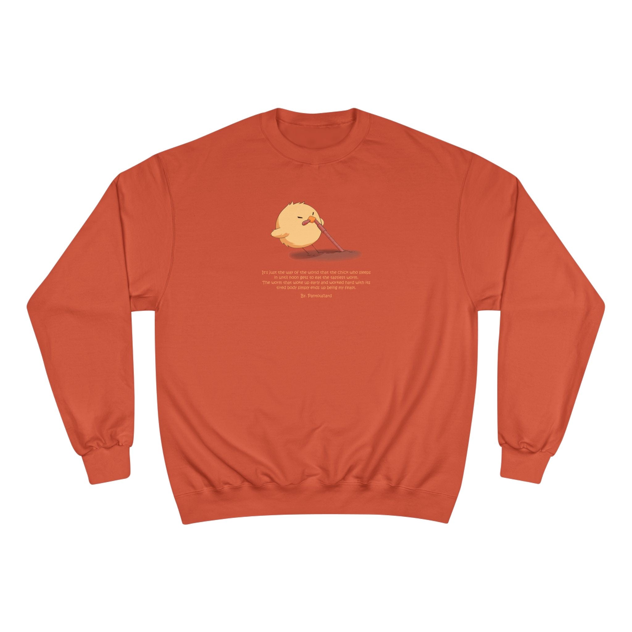 Early Bird Parody Champion Sweatshirt | Sarcastic "Late Sleeper" Quote Crewneck | The Early Worm Gets Eaten Graphic | Oversized Fit (S-3XL)
