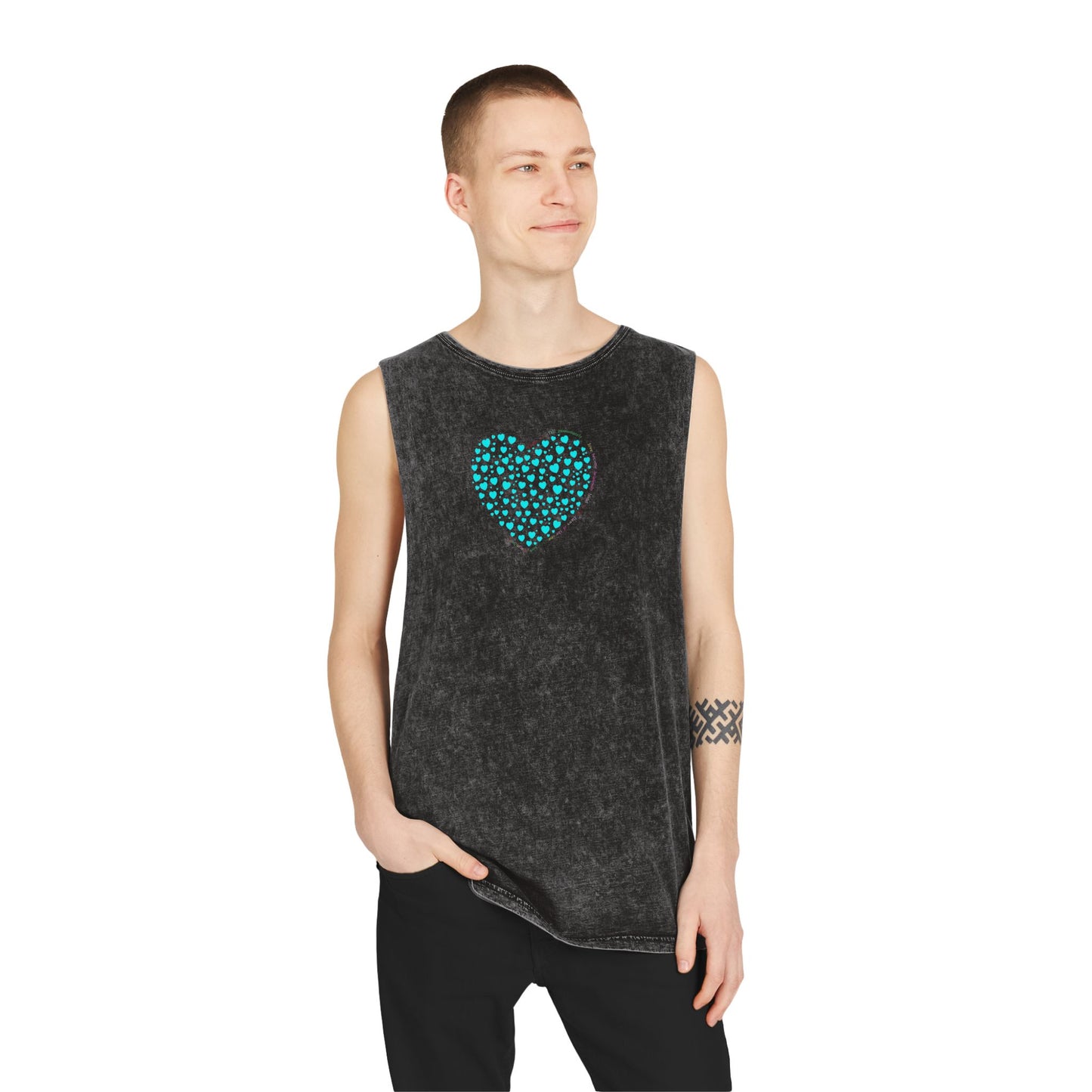 Unisex Casual Tank Top (Mint Heart)