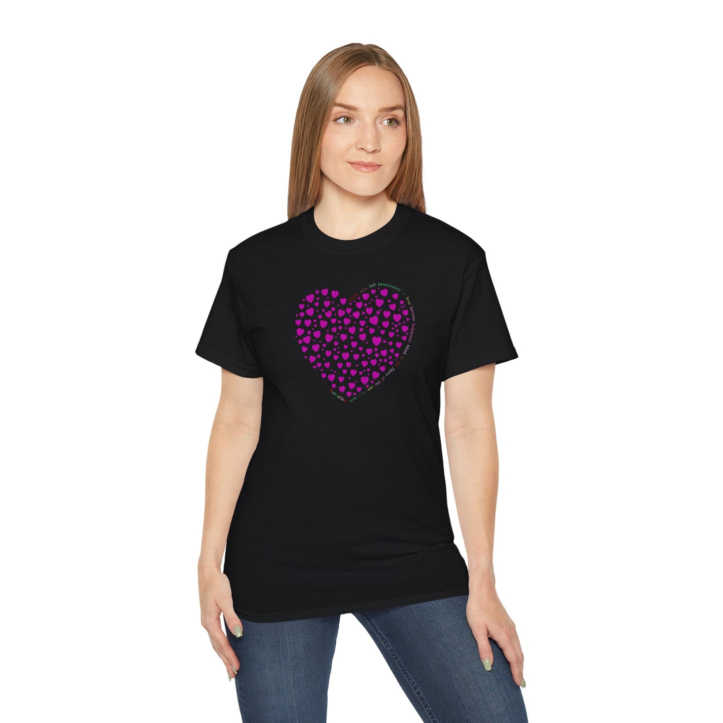 Pink Heart Unisex short sleeved T-shirt