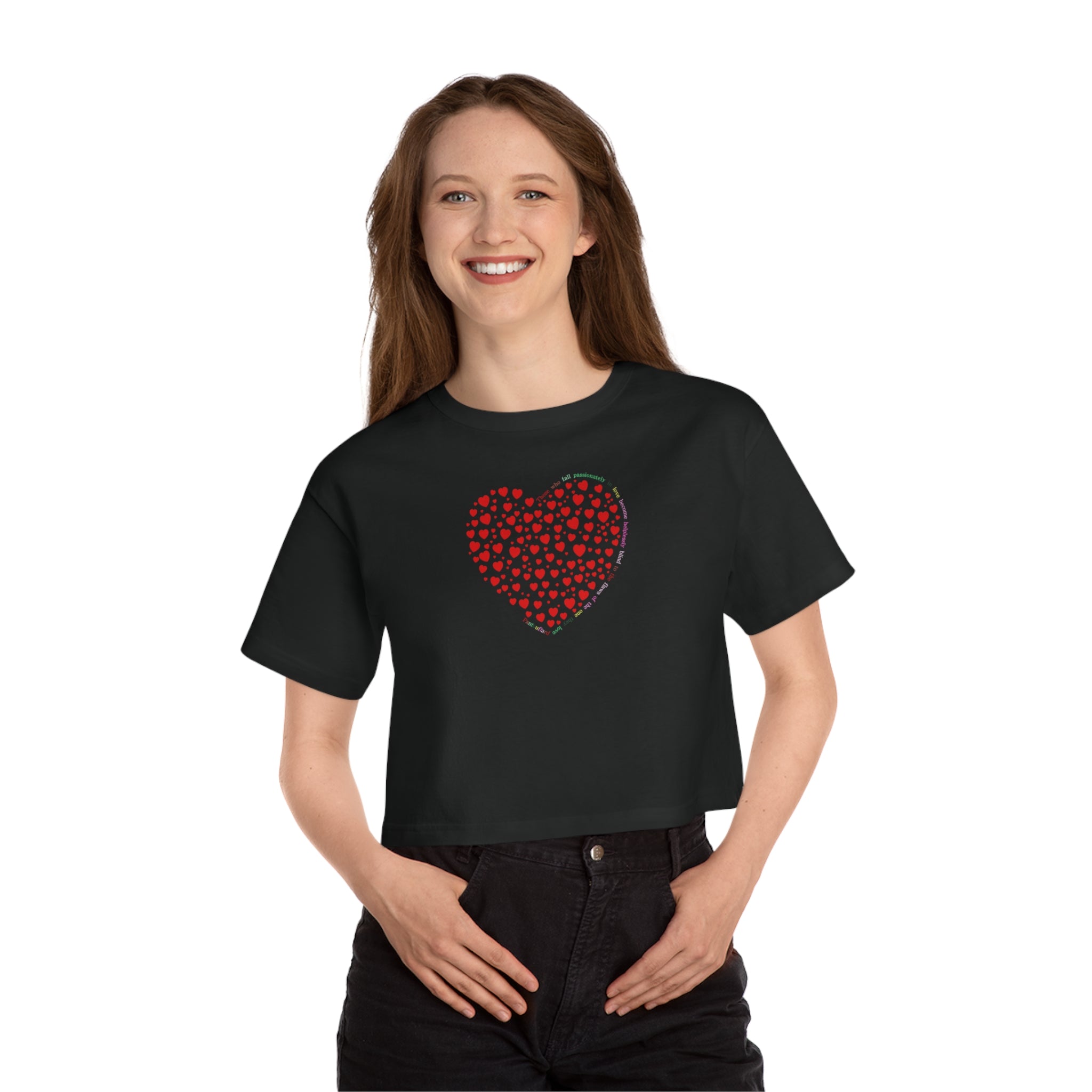 Camiseta corta sencilla Champion® (Corazón rojo brillante)