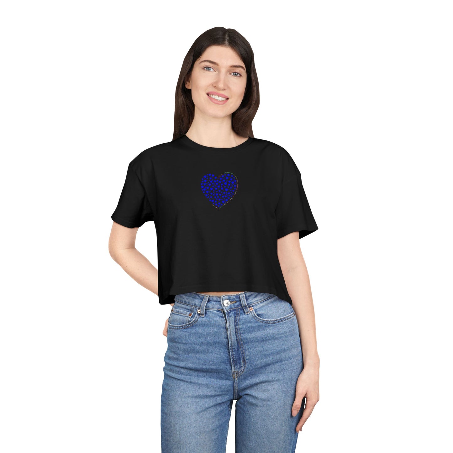 Basic Crop T-Shirt (Blue Heart)