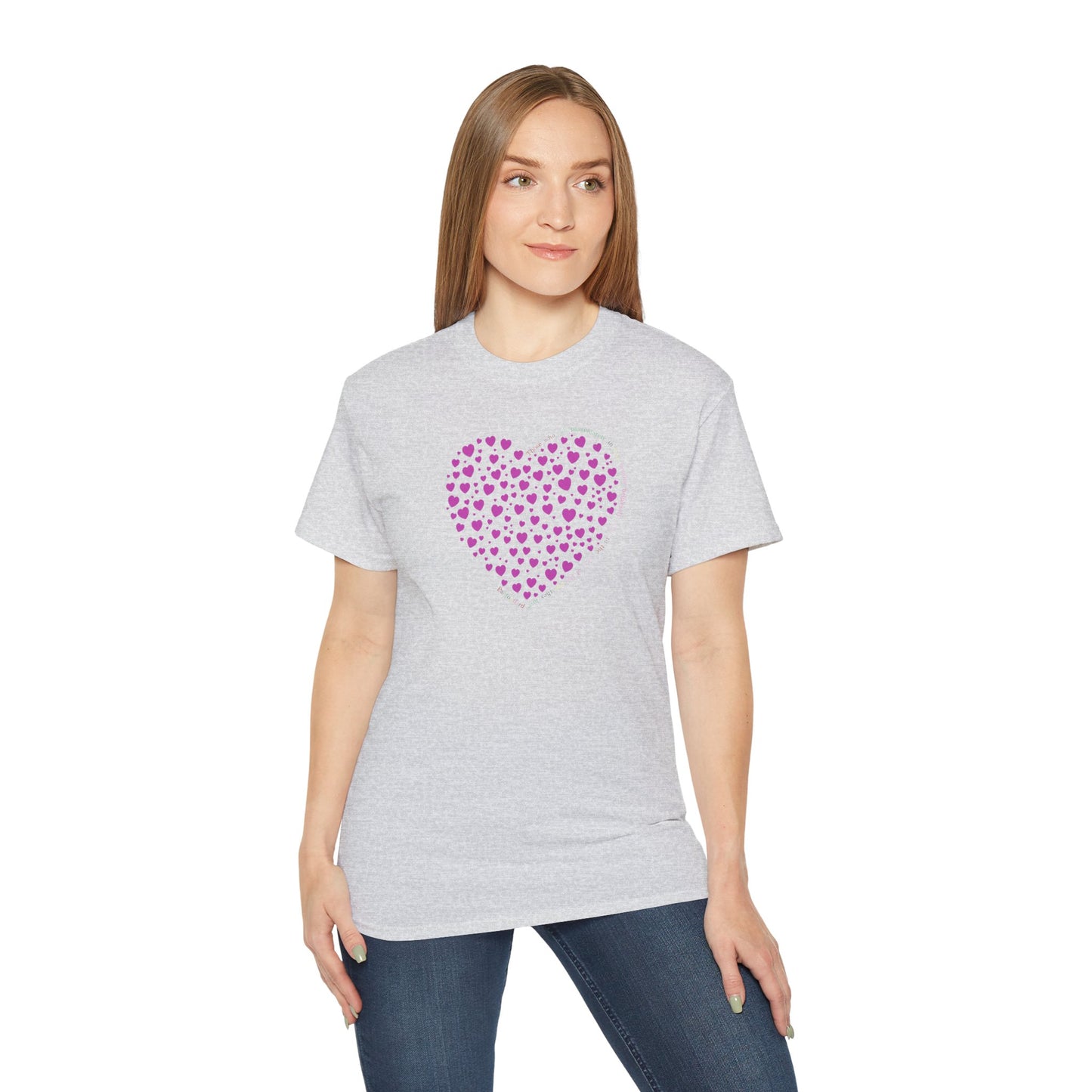 Pink Heart Unisex short sleeved T-shirt