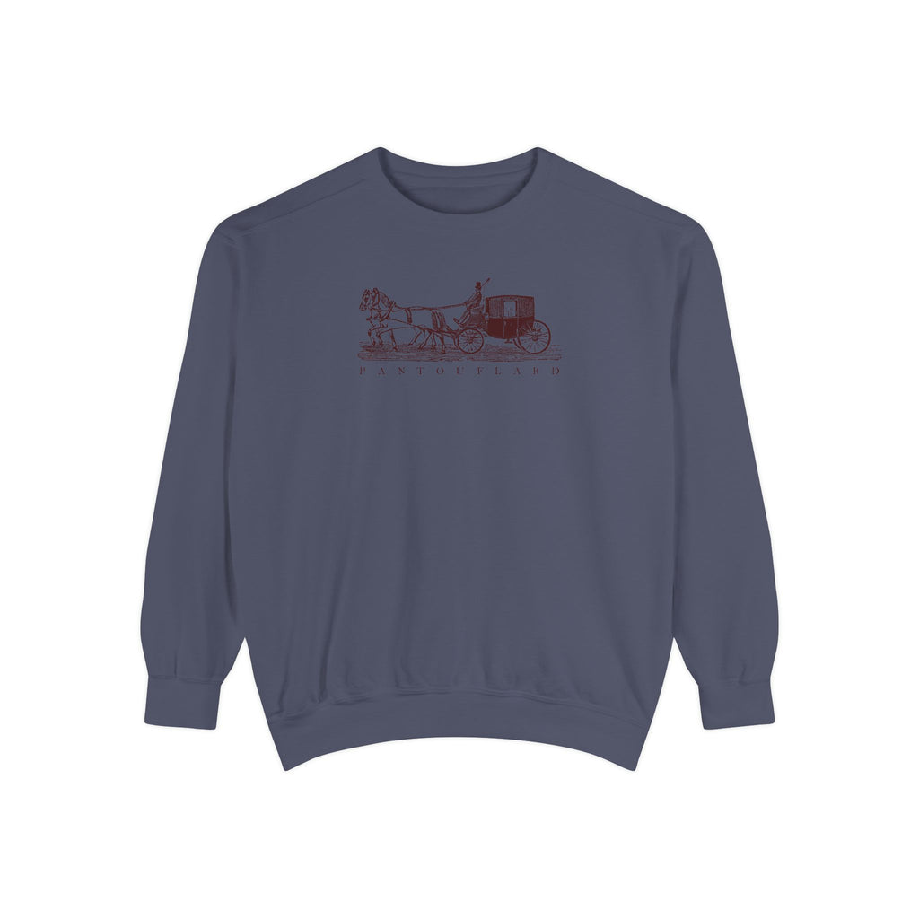 Unisex White Pantouflard Carriage Cotton Blend Sweatshirt