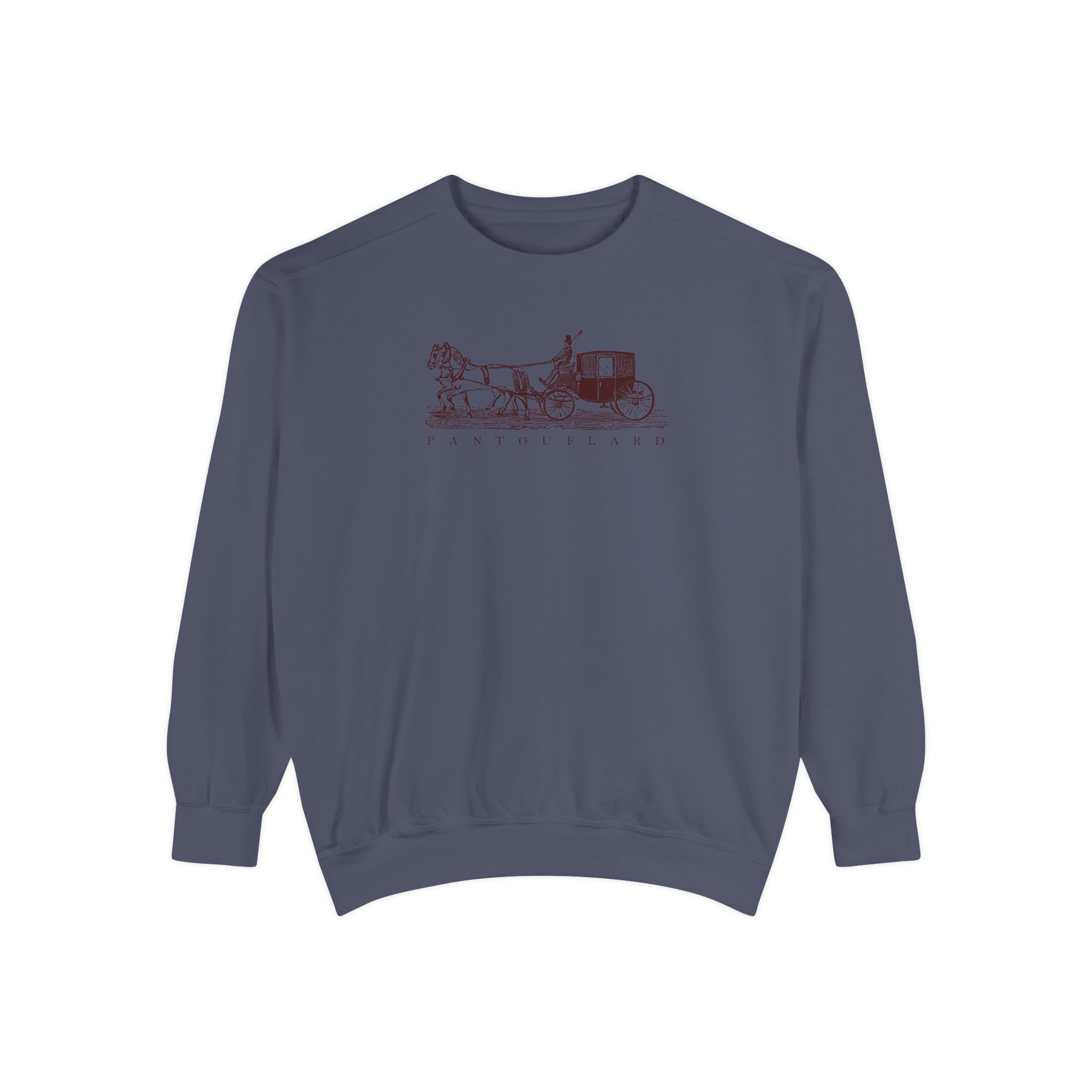 Unisex White Pantouflard Carriage Cotton Blend Sweatshirt