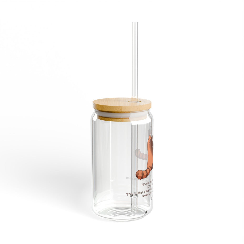 Clear Pantouflard Intimidating Red Panda Tempered Glass Sipper