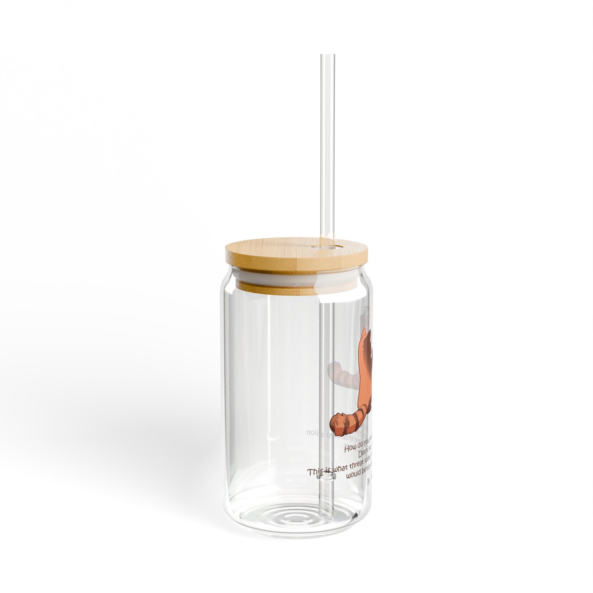 Clear Pantouflard Intimidating Red Panda Tempered Glass Sipper