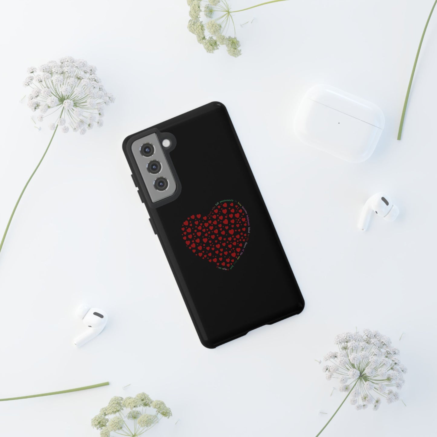 Fundas de corazón rojo para teléfonos iPhone, Galaxy, Google Pixel (54 tipos)
