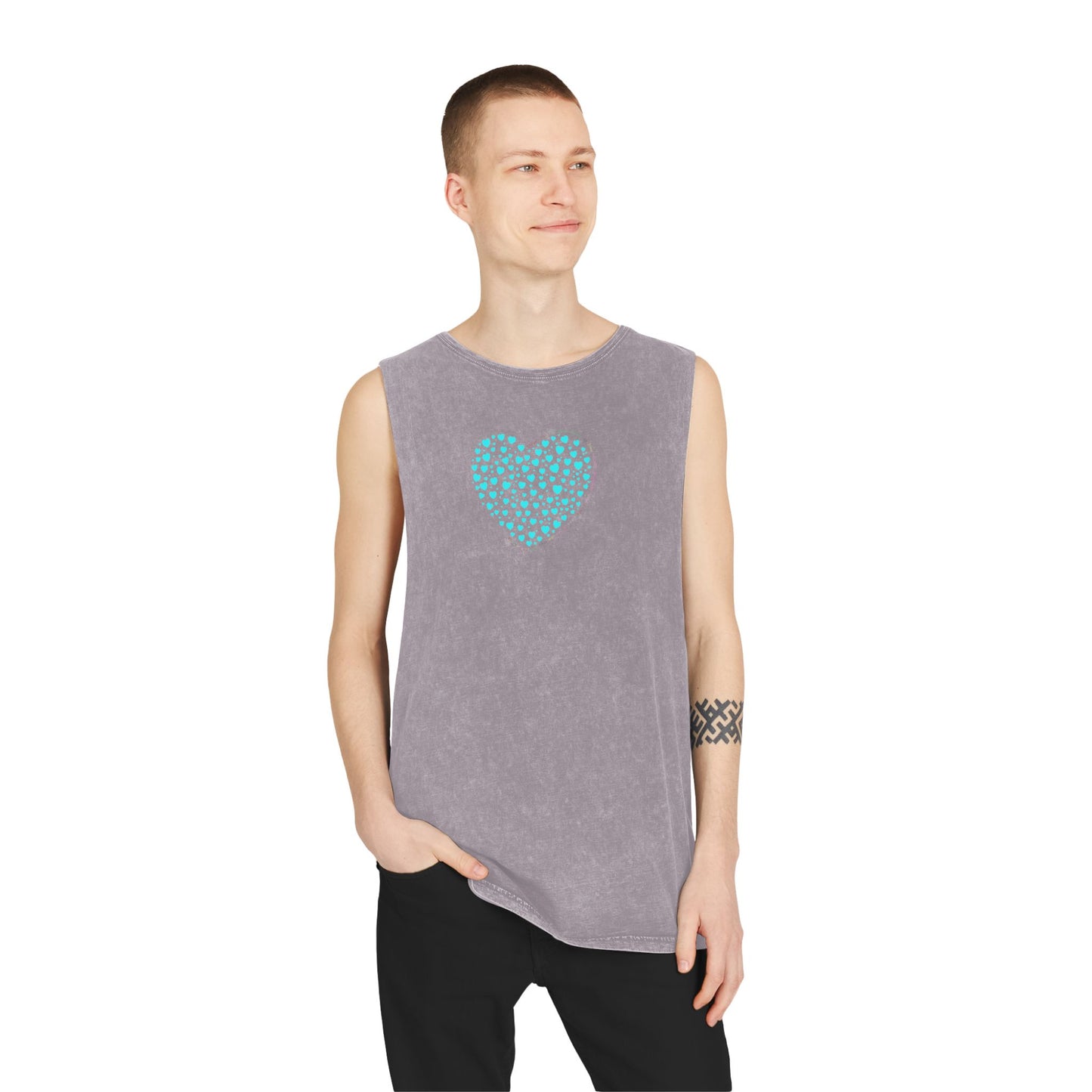 Unisex Casual Tank Top (Mint Heart)
