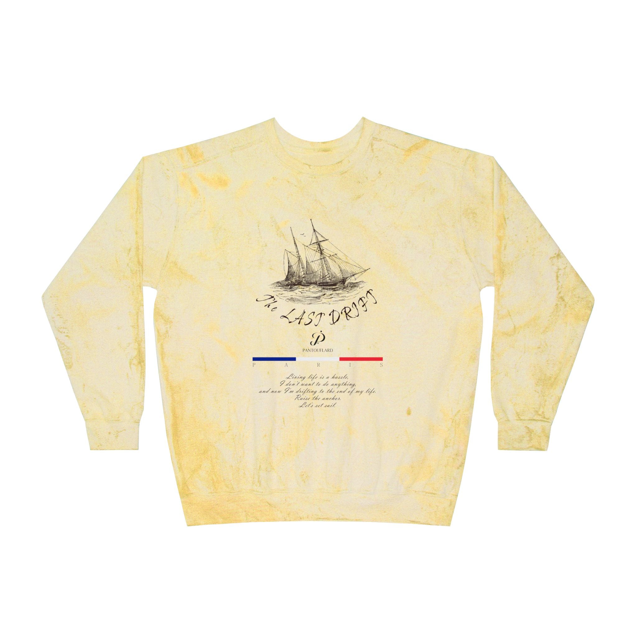 Old Money Nautical Grunge Crewneck - The Last Drift I (Comfort Colors Mineral Wash)