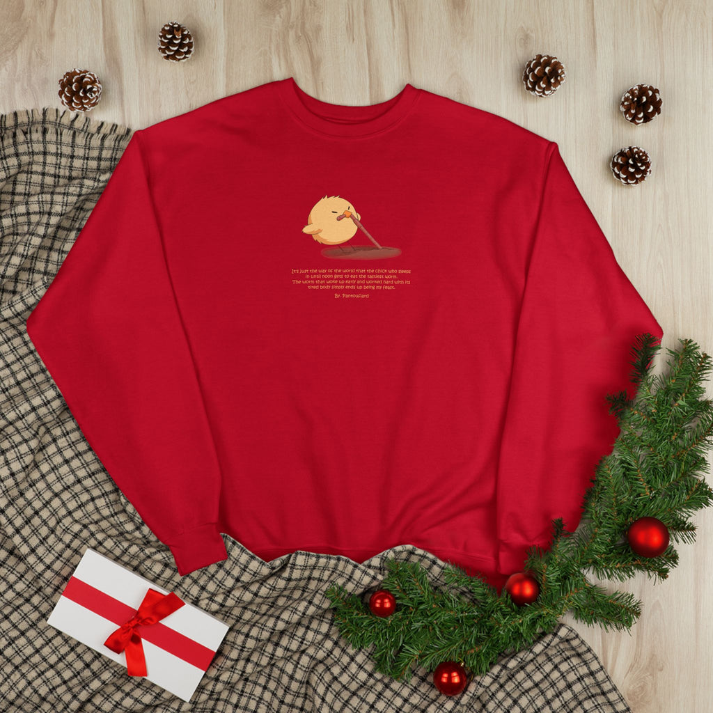 Funny Early Bird Parody Sweatshirt | "The Late Bird Gets The Feast" Sarcastic Quote | Hanes Soft Eco-Fleece Pullover (S-3XL)