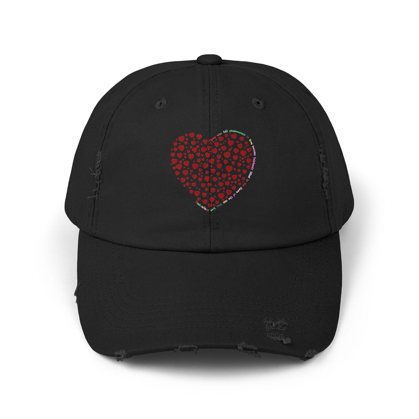 Distressed Red Heart Cap, Casual Hat