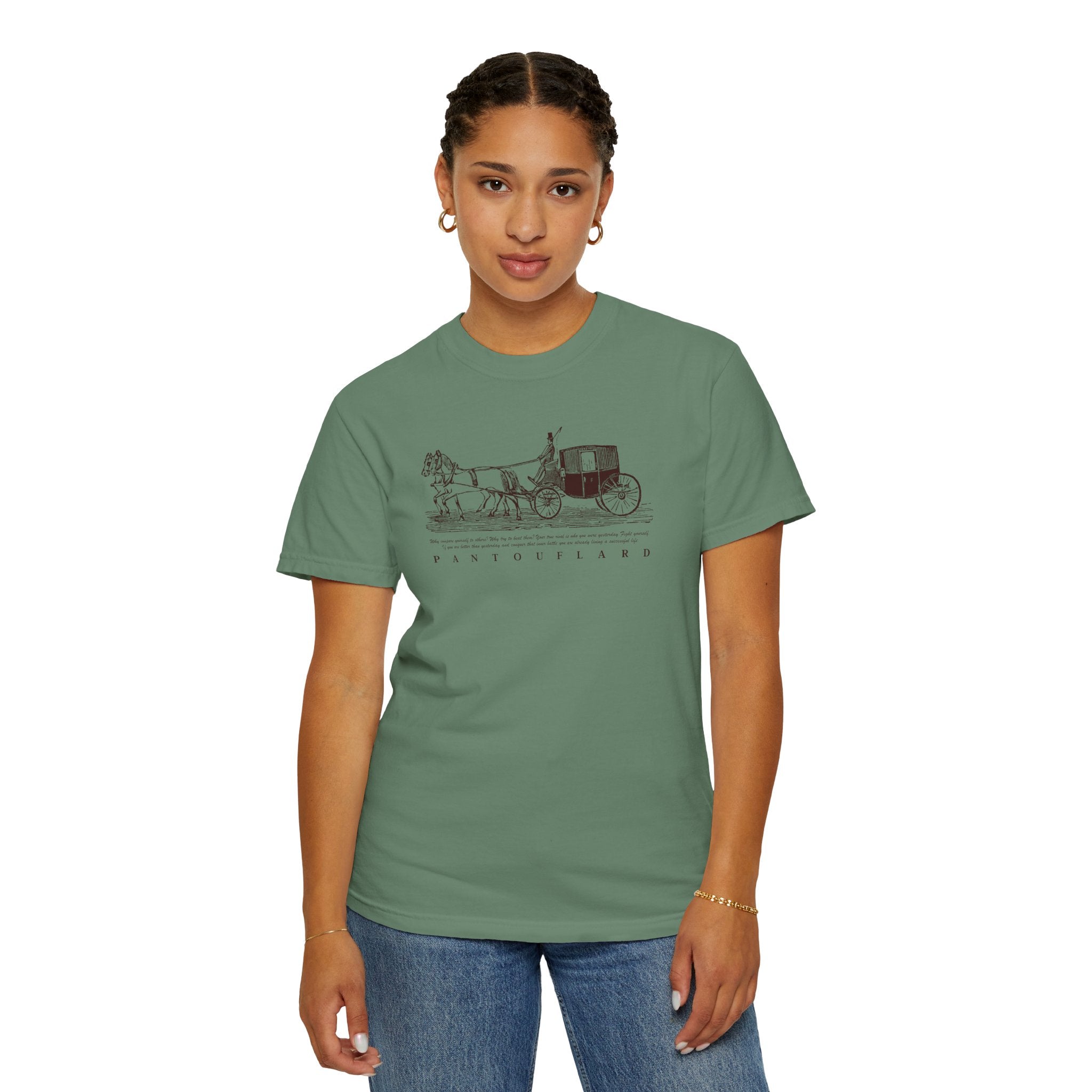 Unisex Burnt Orange Vintage Horse Carriage 100% Cotton T-shirt